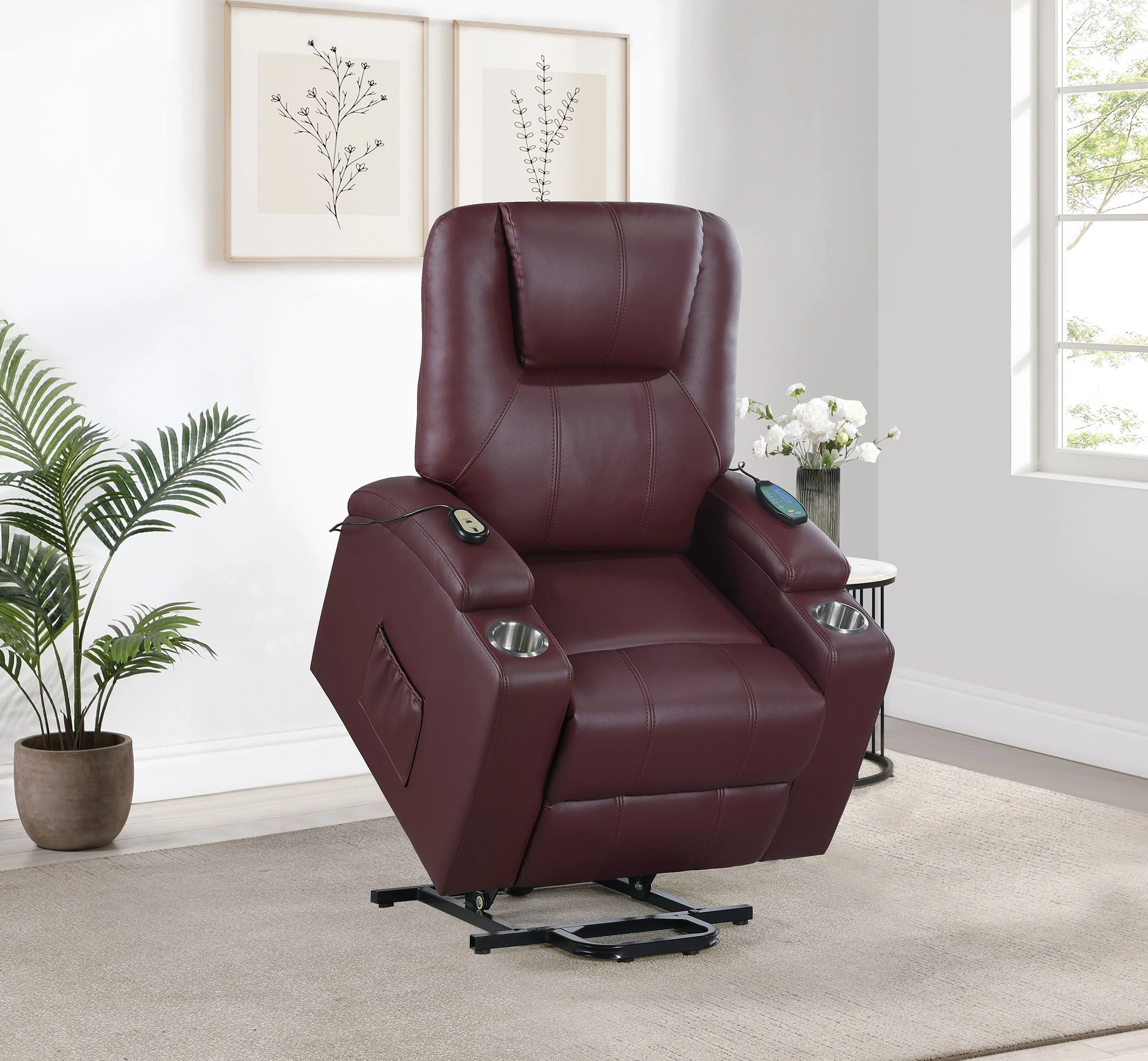 Armstrong Upholstered Power Lift Massage Recliner - Image 23