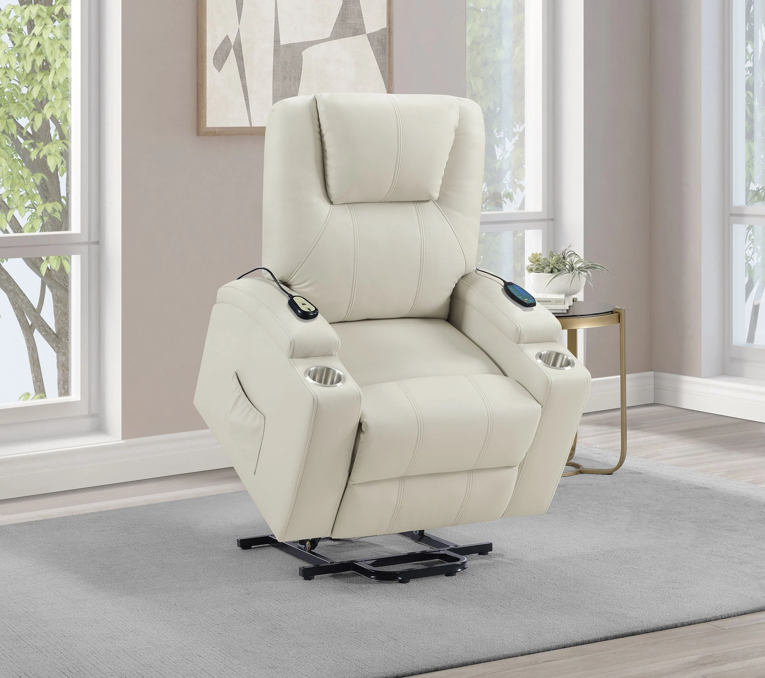 Armstrong Upholstered Power Lift Massage Recliner - Image 24