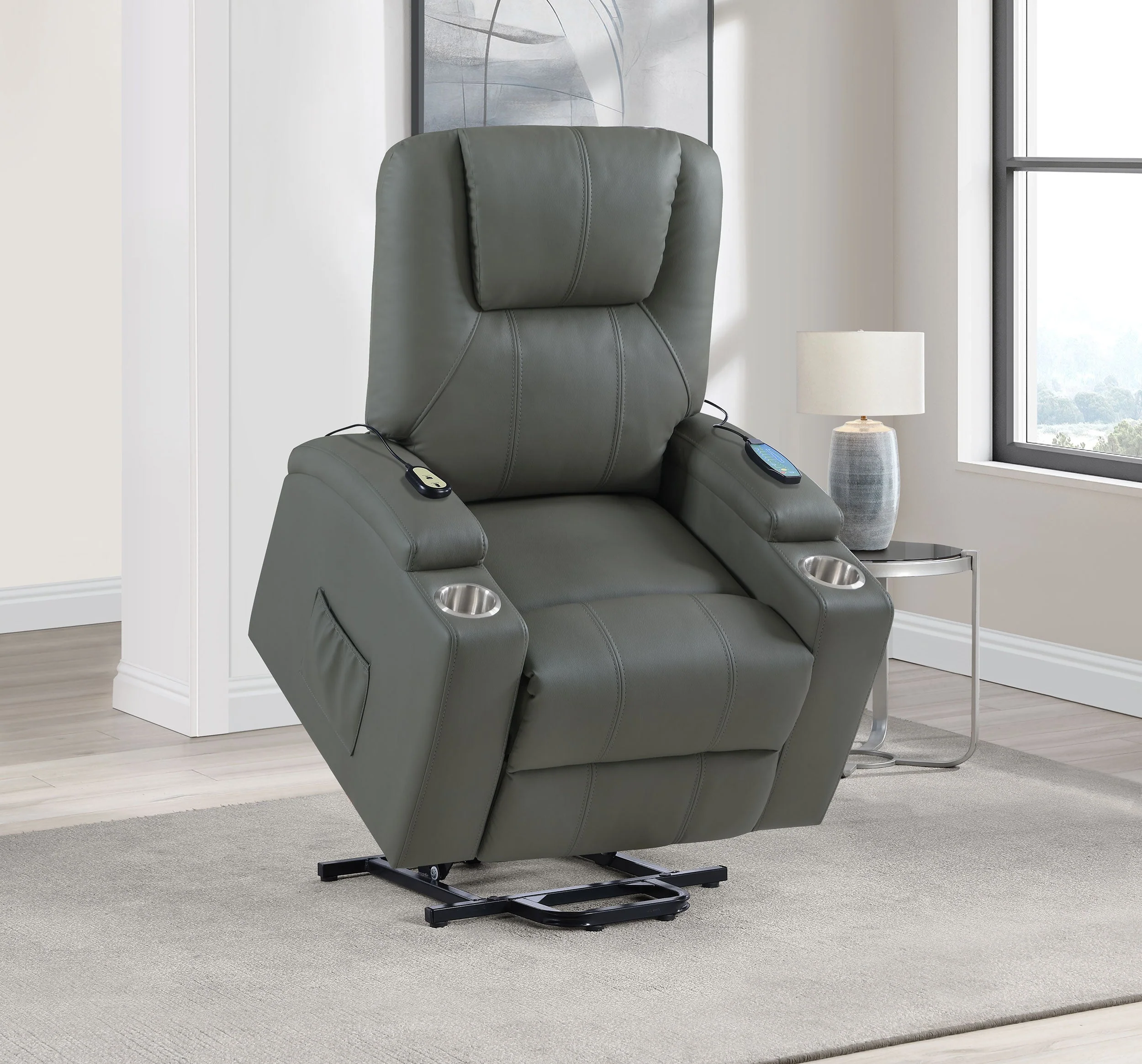 Armstrong Upholstered Power Lift Massage Recliner - Image 25