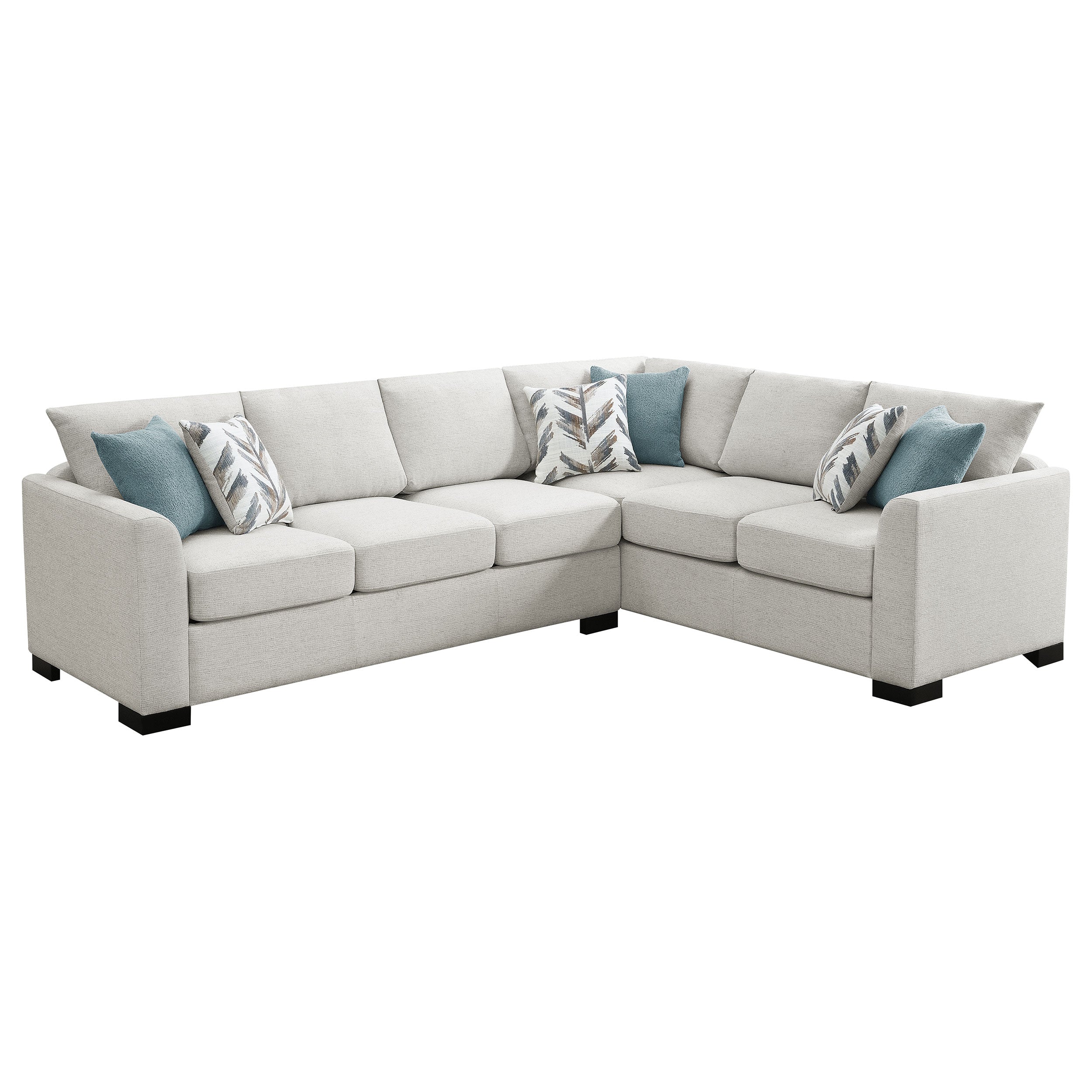 Ashford Chenille Upholstered Sleeper Sectional Sofa Greige - Image 3