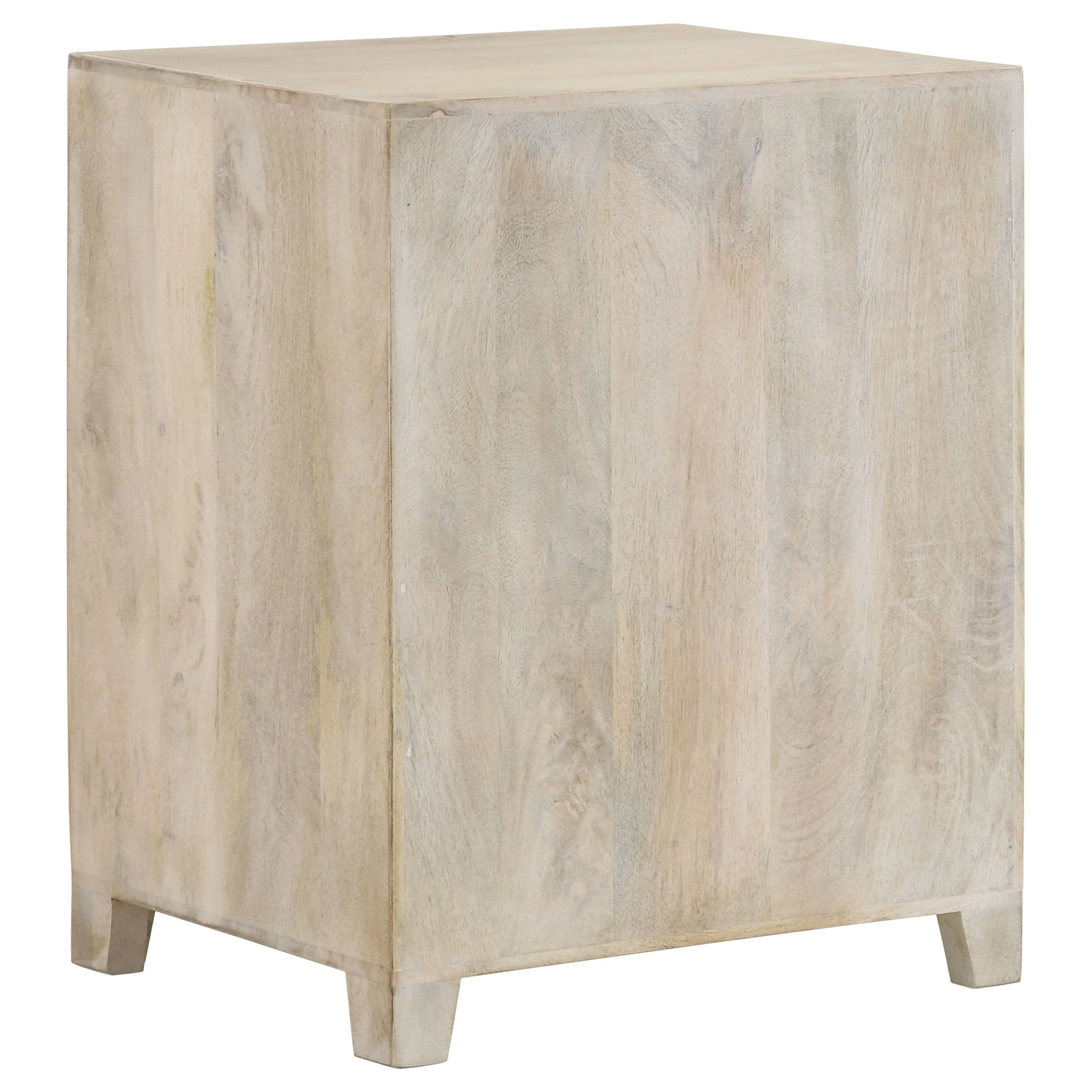 August 1-drawer Trellis Pattern Storage Cabinet White Washed - Image 8