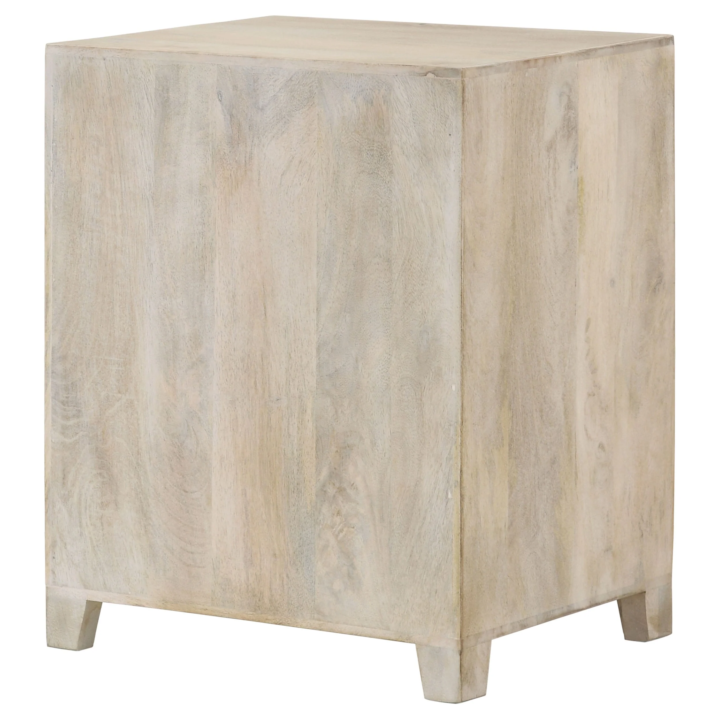 August 1-drawer Trellis Pattern Storage Cabinet White Washed - Image 9