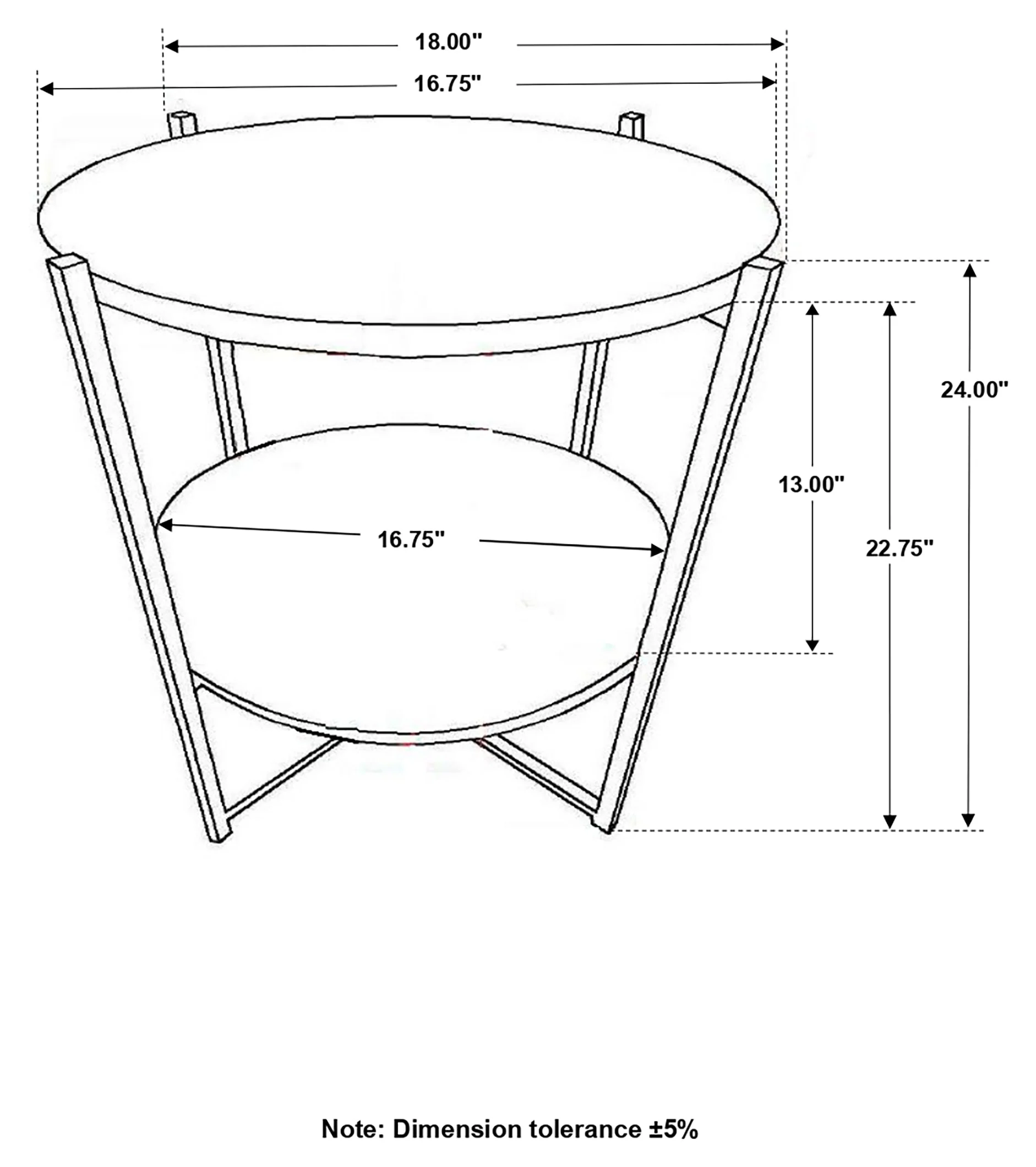 Axel Round Accent Table with Open Shelf Natural and Gunmetal - Image 8