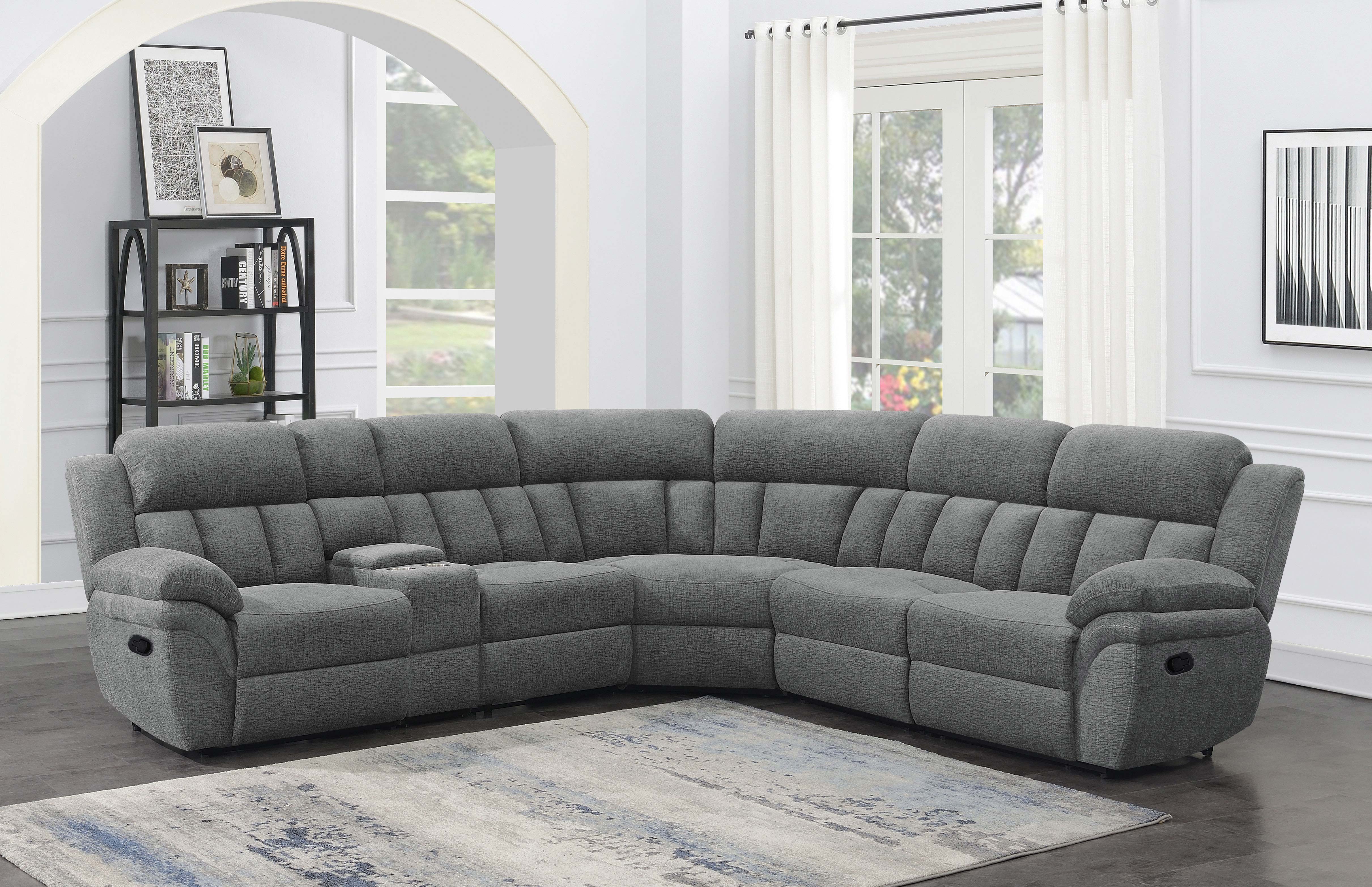 Bahrain 6-piece Modular Reclining Sectional Sofa Charcoal - Image 3