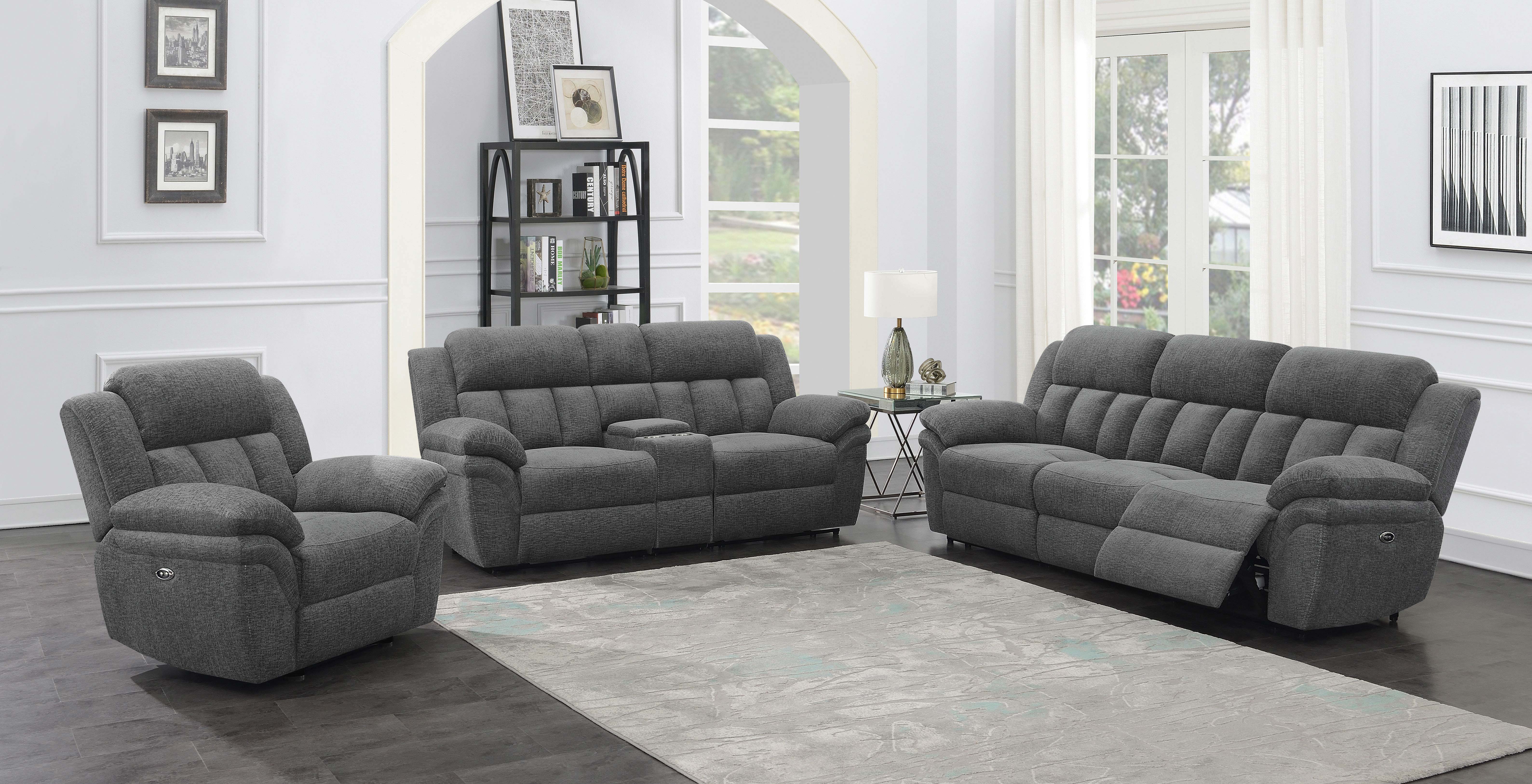 Bahrain Upholstered Power Loveseat Charcoal - Image 11
