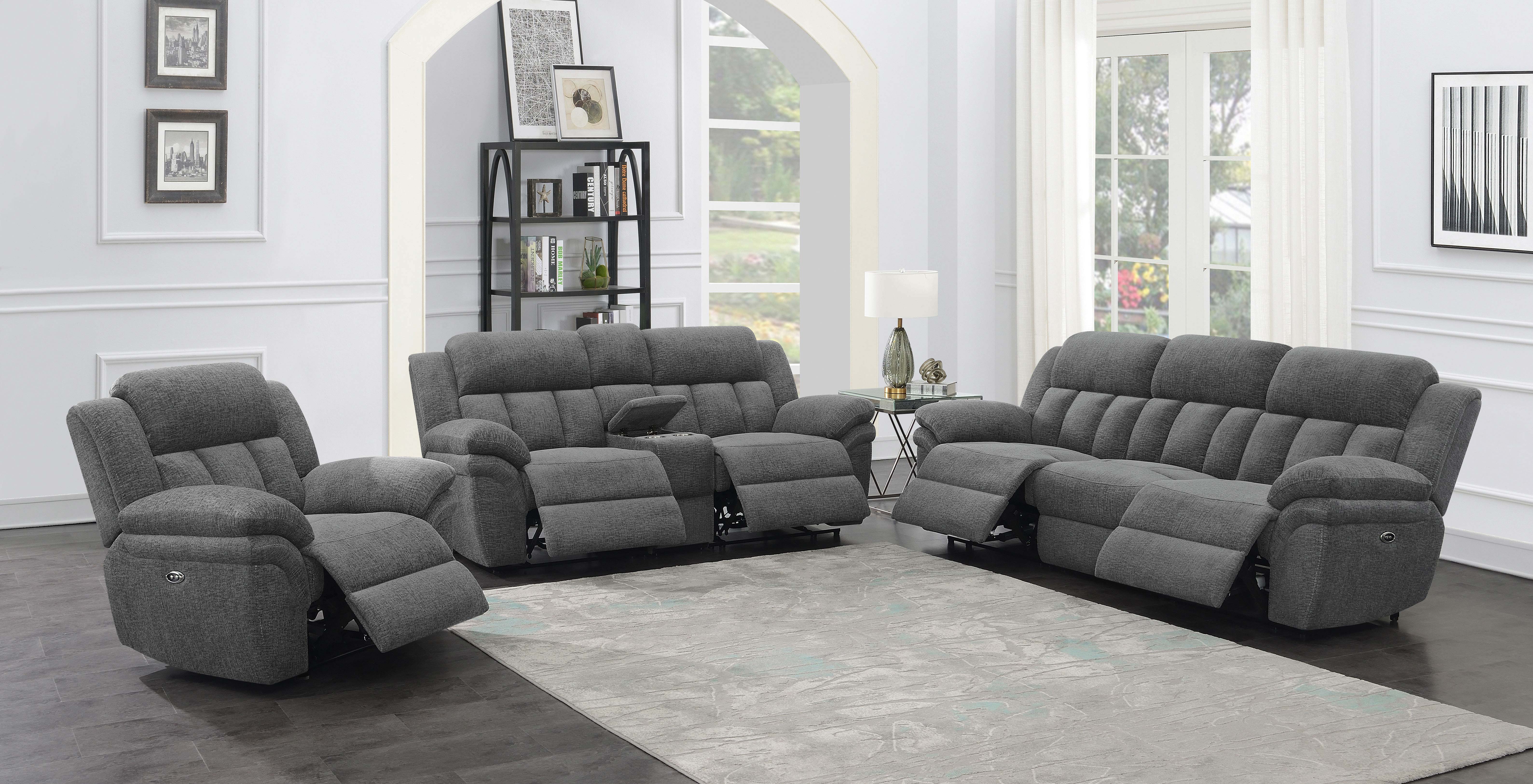 Bahrain Upholstered Power Loveseat Charcoal - Image 12