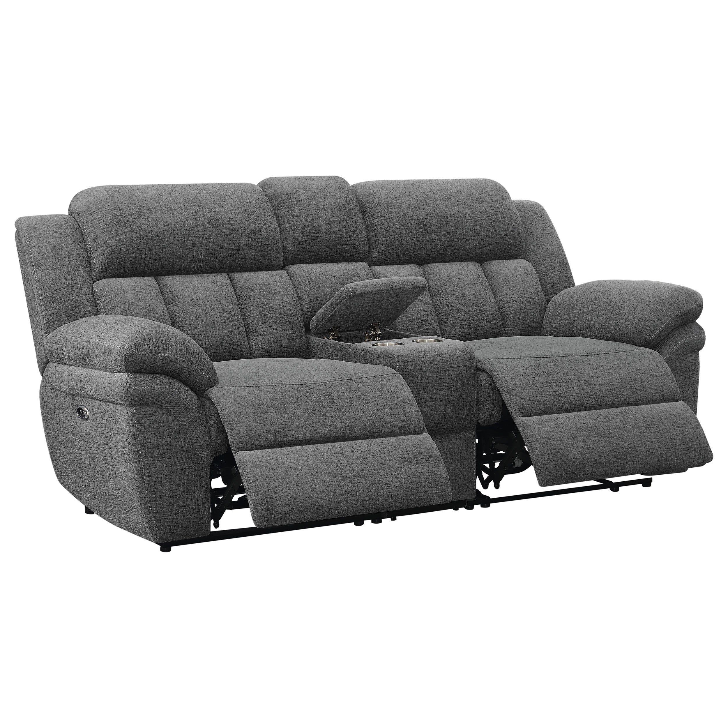 Bahrain Upholstered Power Loveseat Charcoal - Image 5