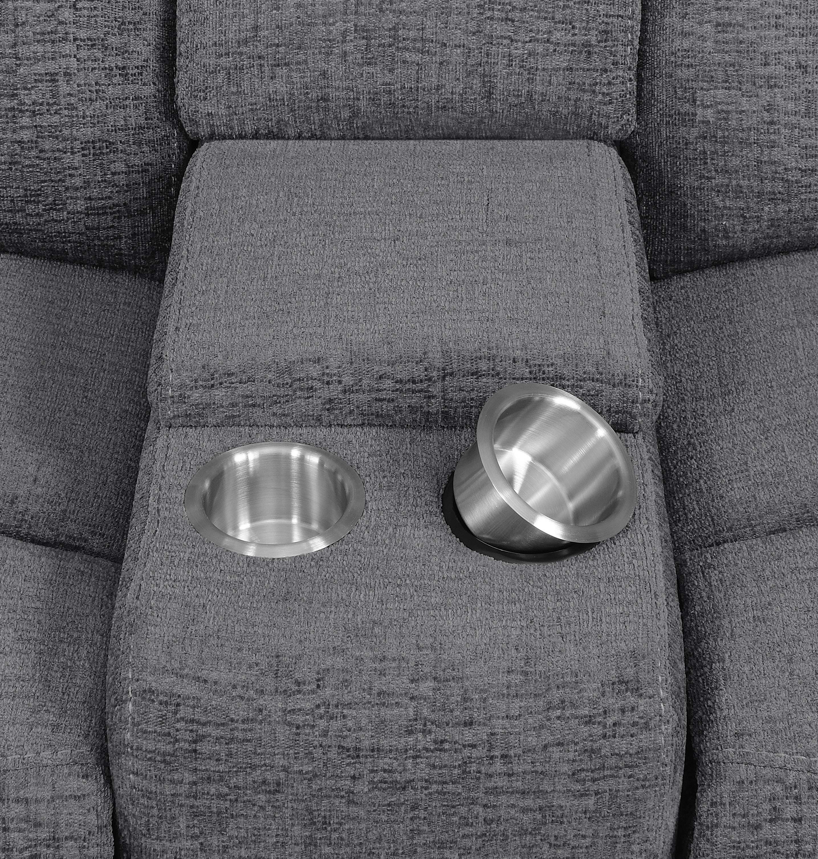 Bahrain Upholstered Power Loveseat Charcoal - Image 8