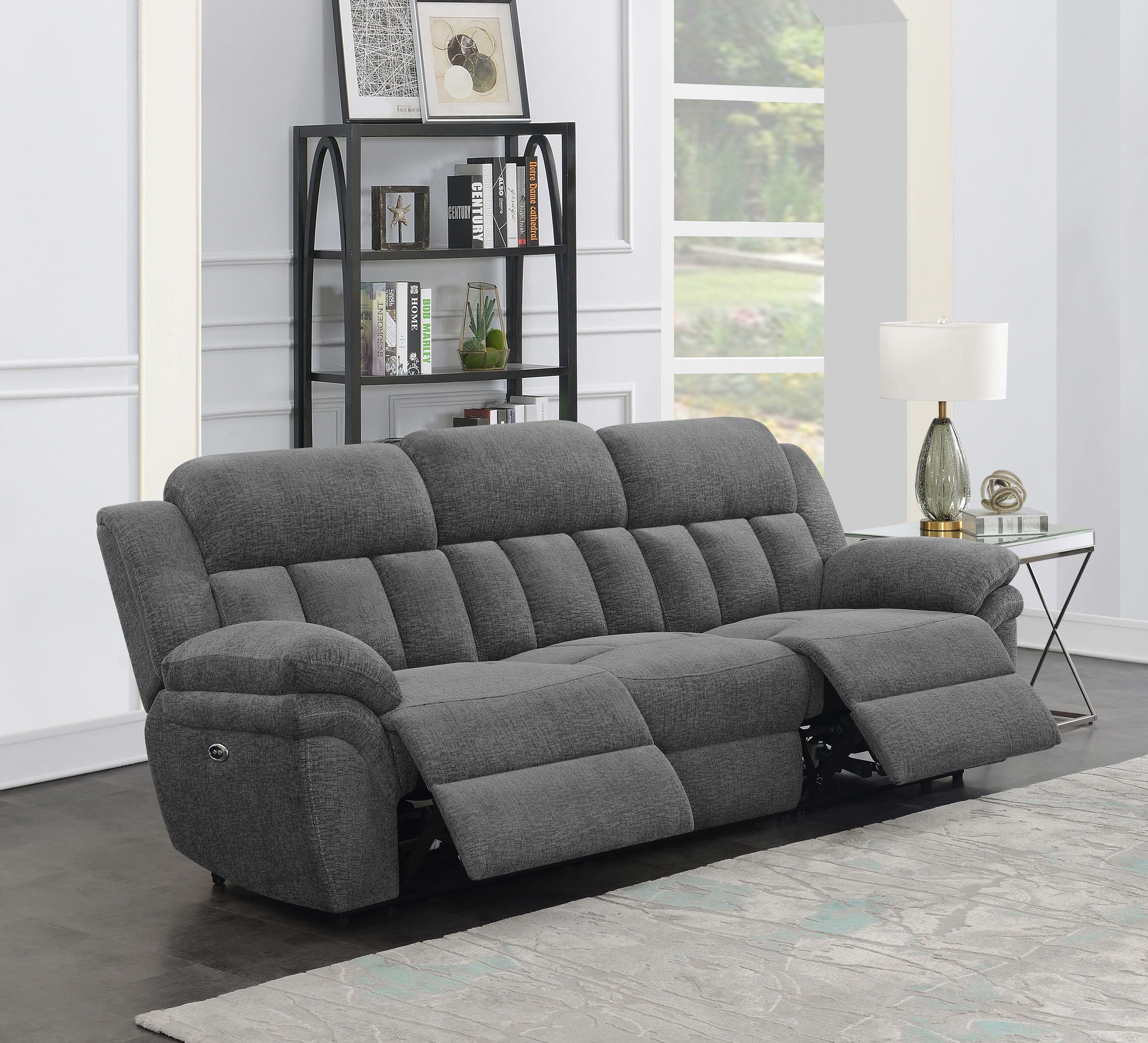 Bahrain Upholstered Power Sofa Charcoal - Image 4
