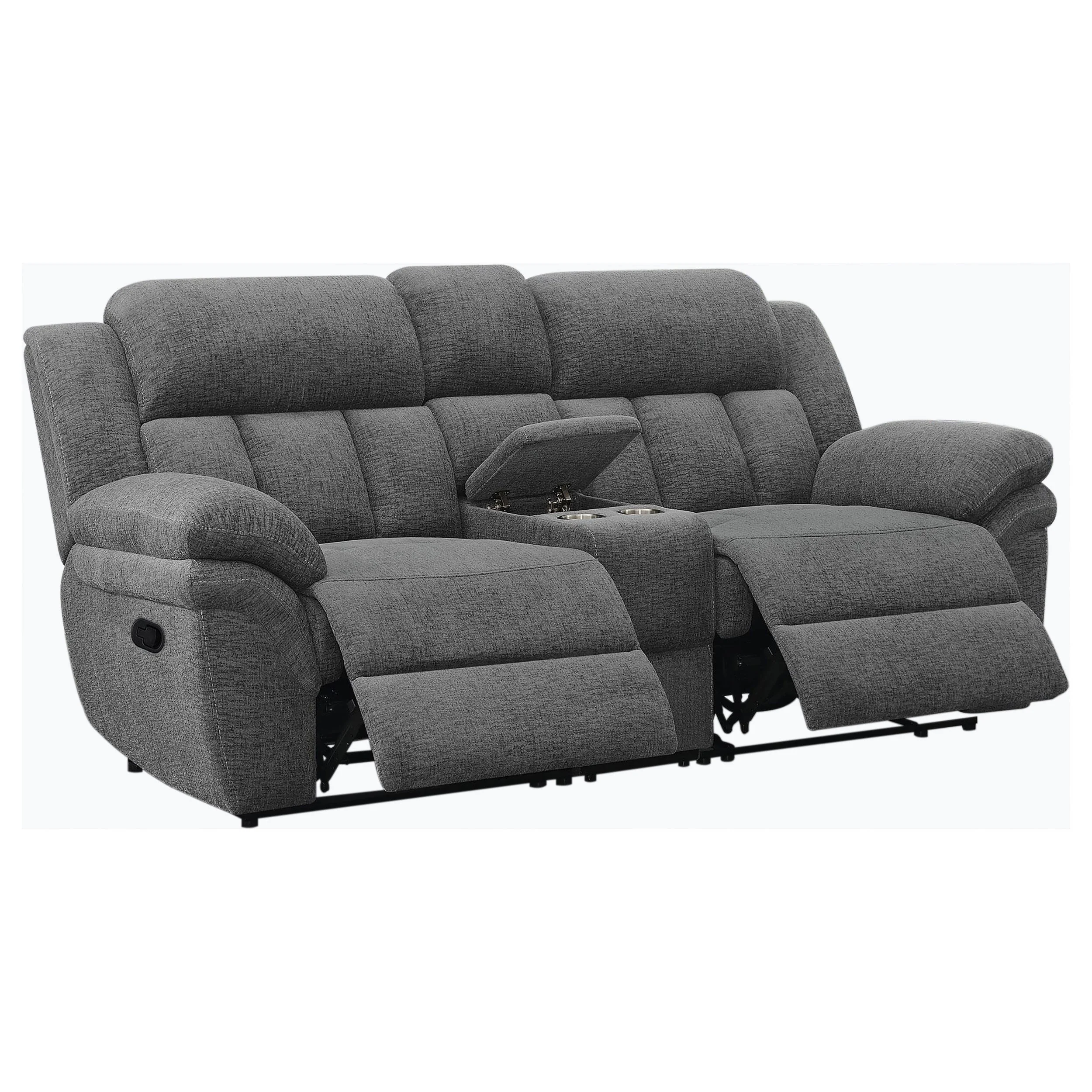 Bahrain Upholstered Motion Loveseat Charcoal - Image 5
