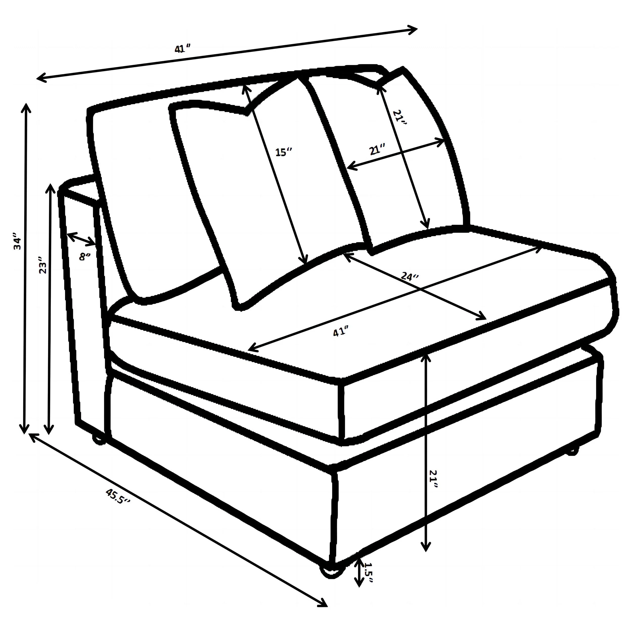 Blaine Upholstered Armless Chair - Image 21
