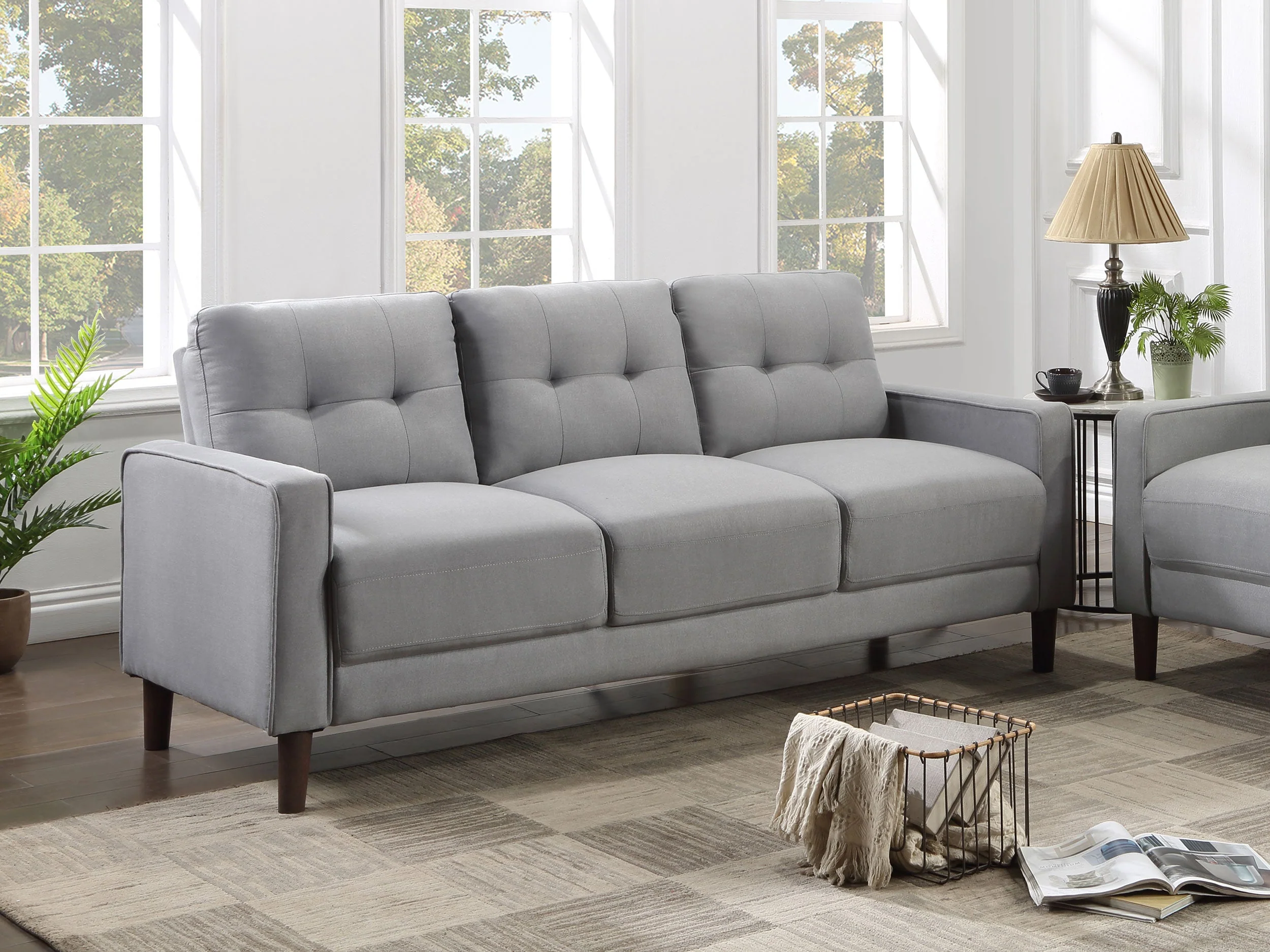Bowen Upholstered Track Arm Tufted Sofa - Image 5