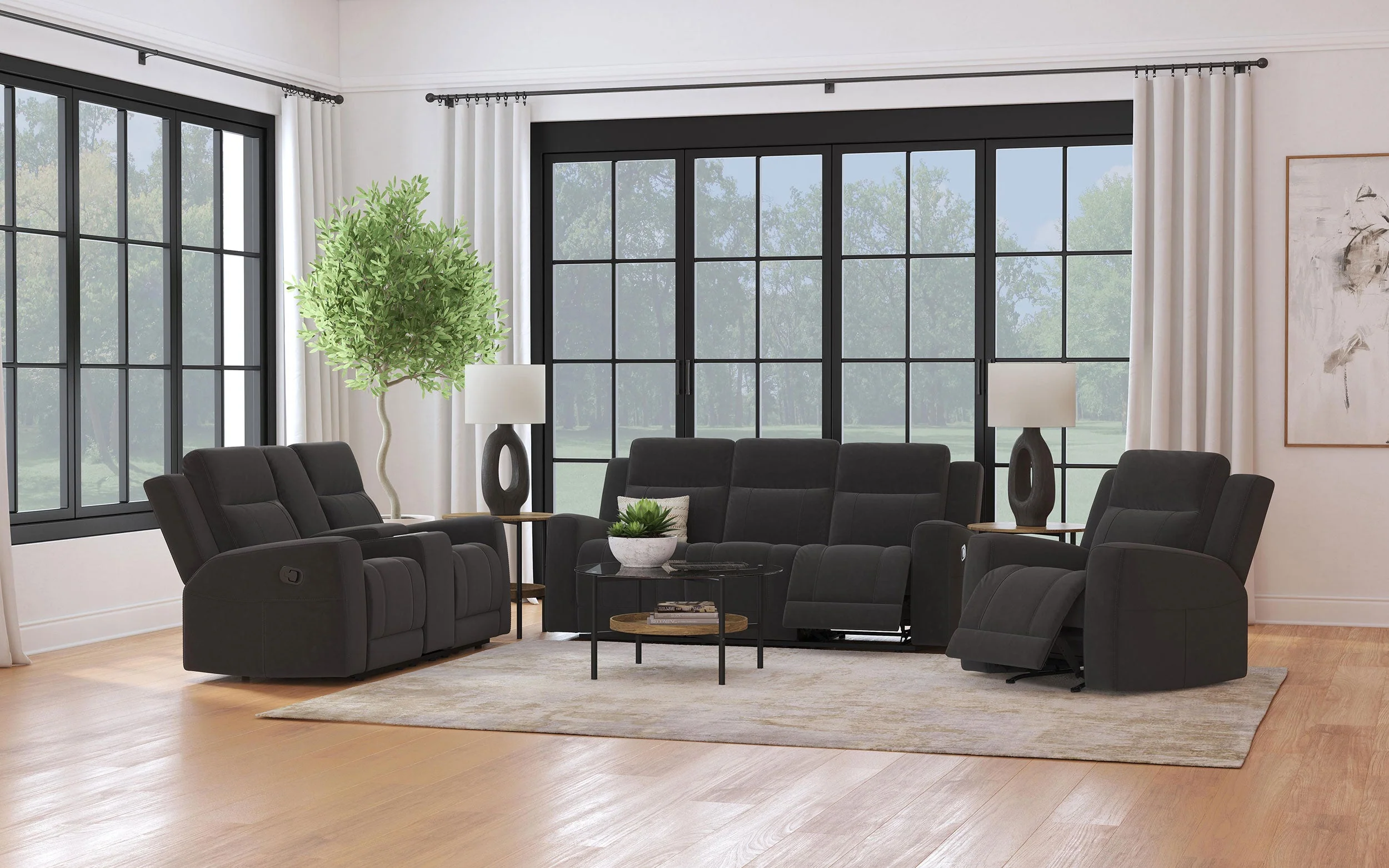 Brentwood Upholstered Reclining Sofa Set - Image 8