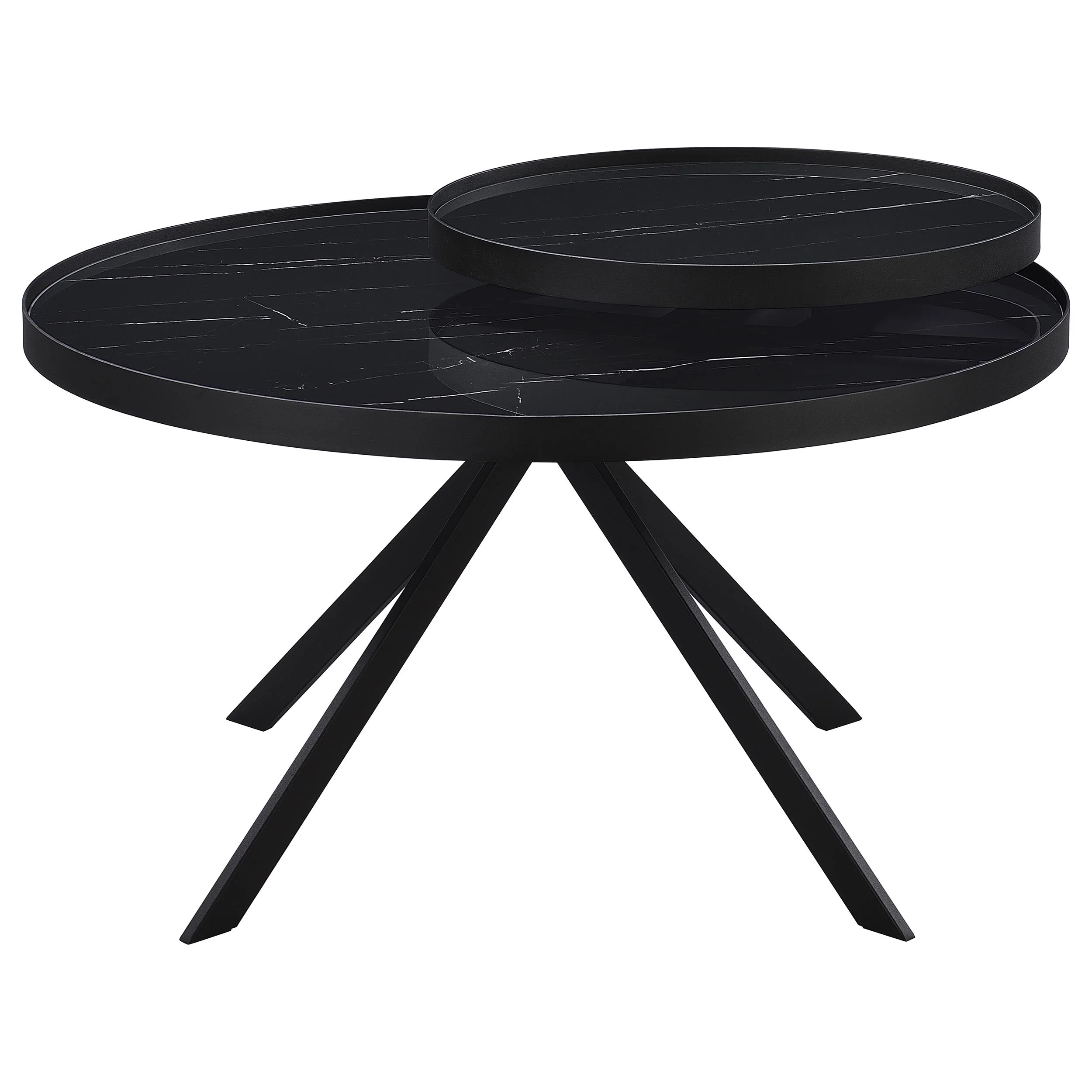Briggs Round Marble Printed Glass Top Coffee Table - Image 12