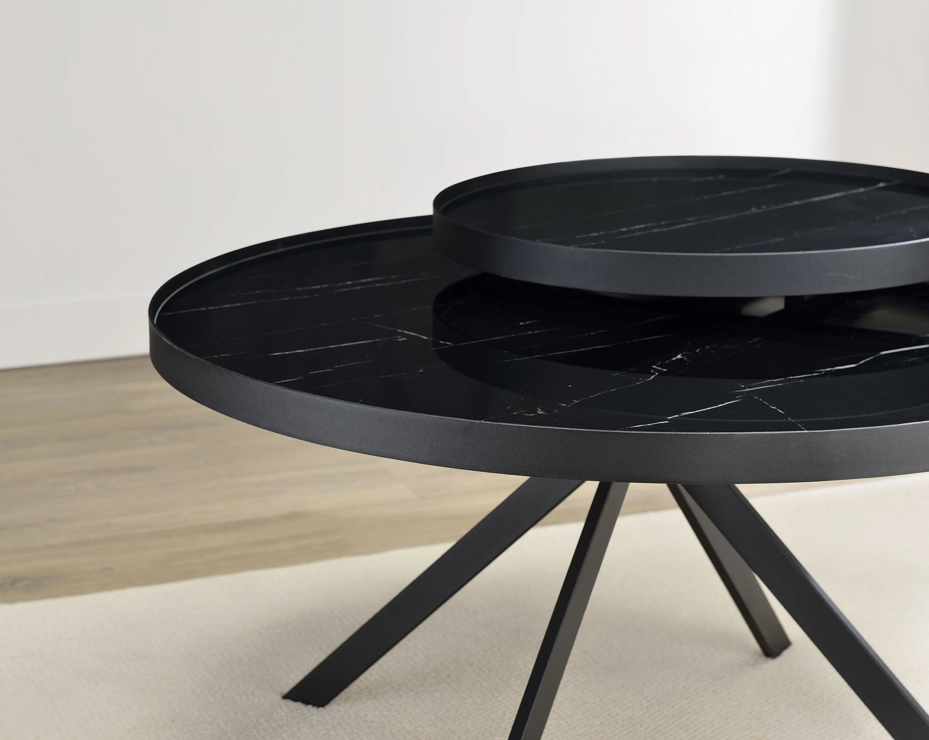 Briggs Round Marble Printed Glass Top Coffee Table - Image 24