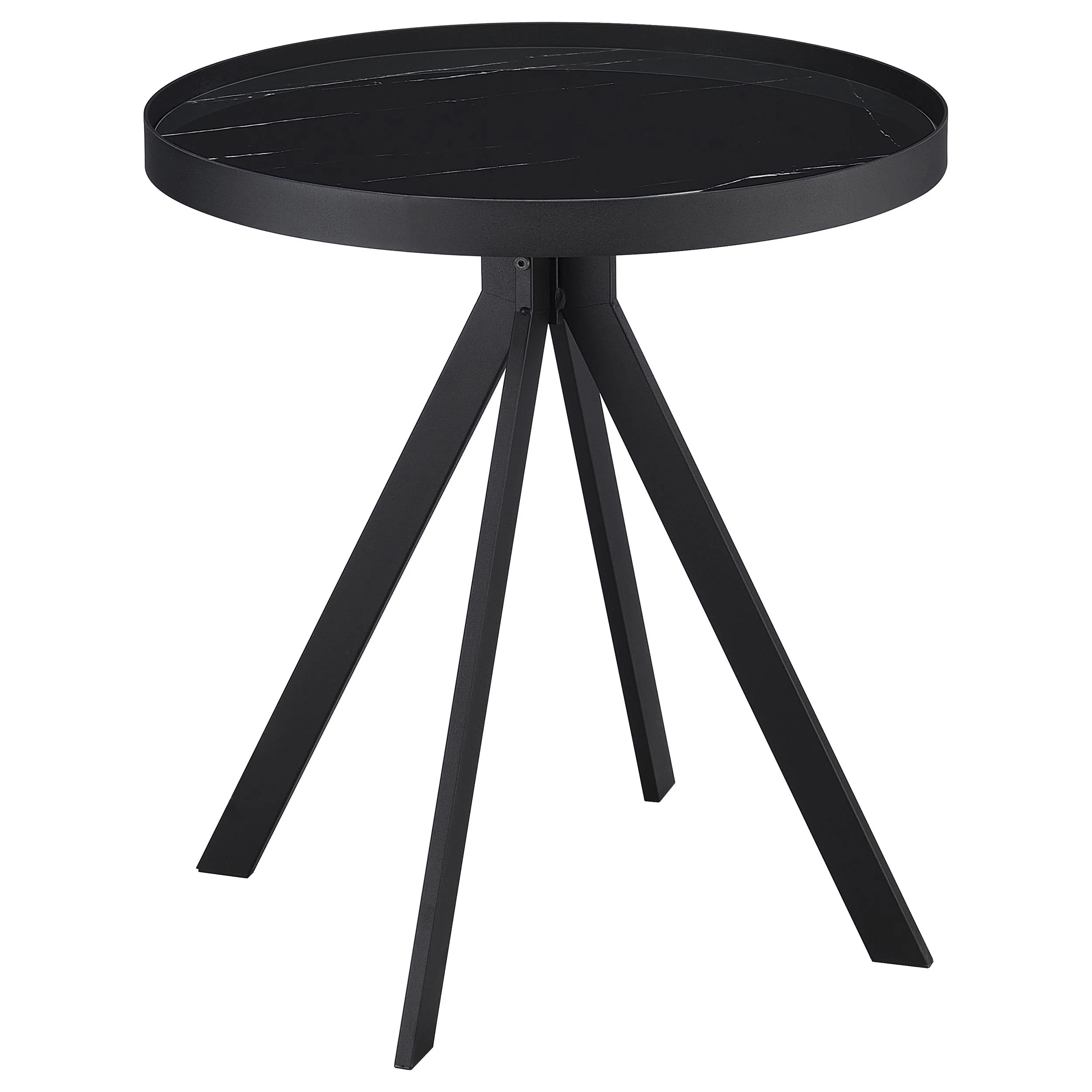 Briggs Round Marble Printed Glass Top End Side Table - Image 12