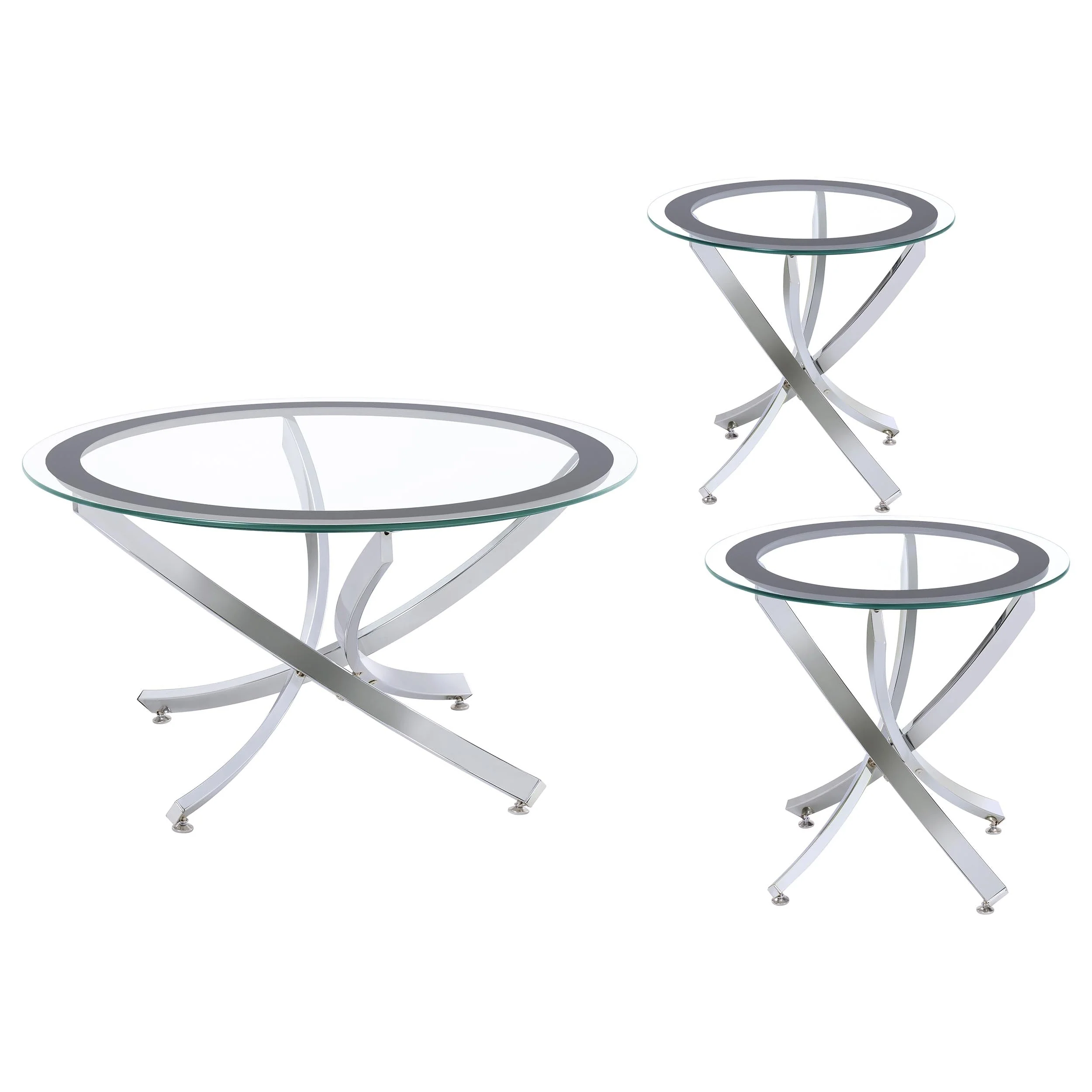 Brooke Round Coffee and End Table Set Brass - Image 12