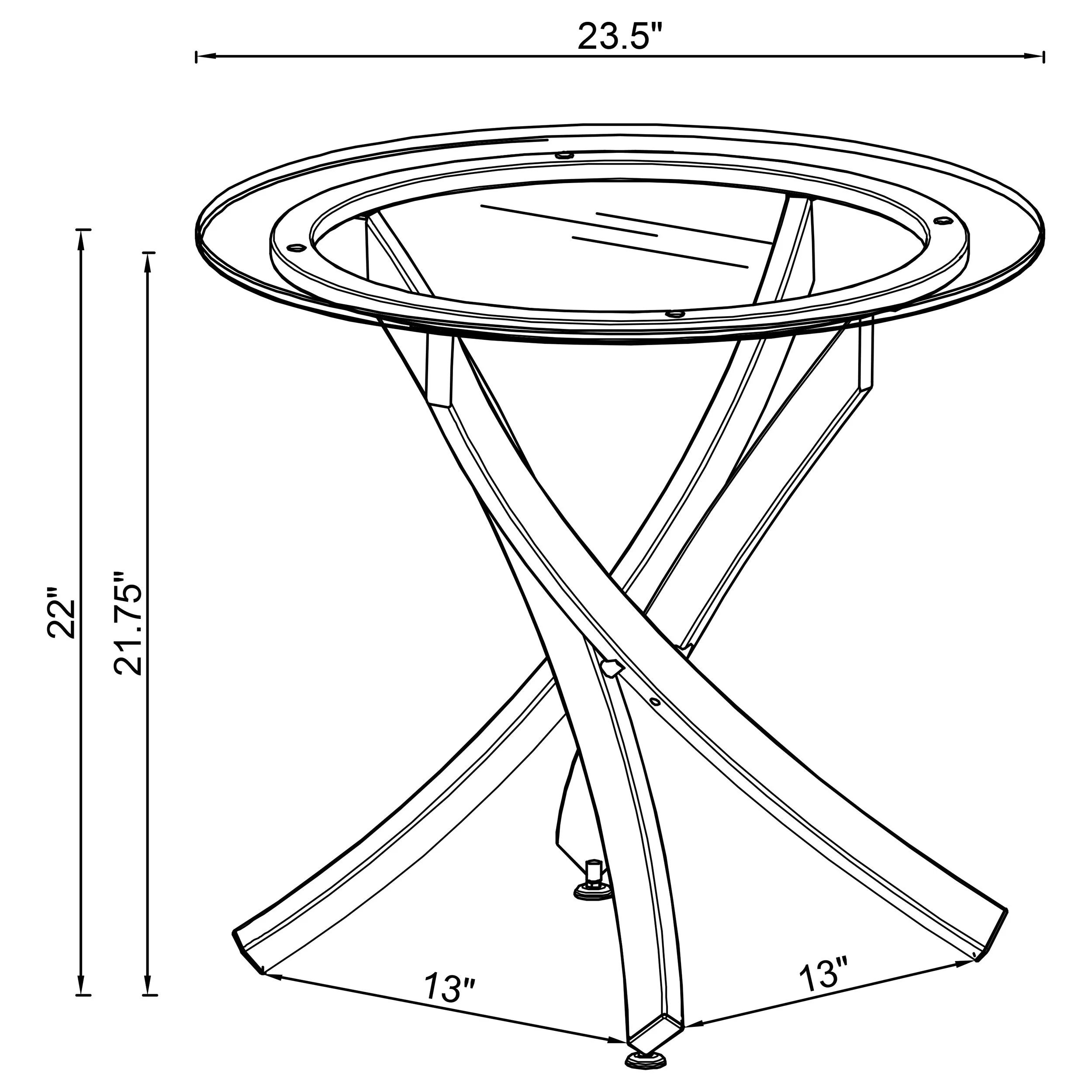 Brooke Round Glass Top Side End Table Metal Base - Image 7