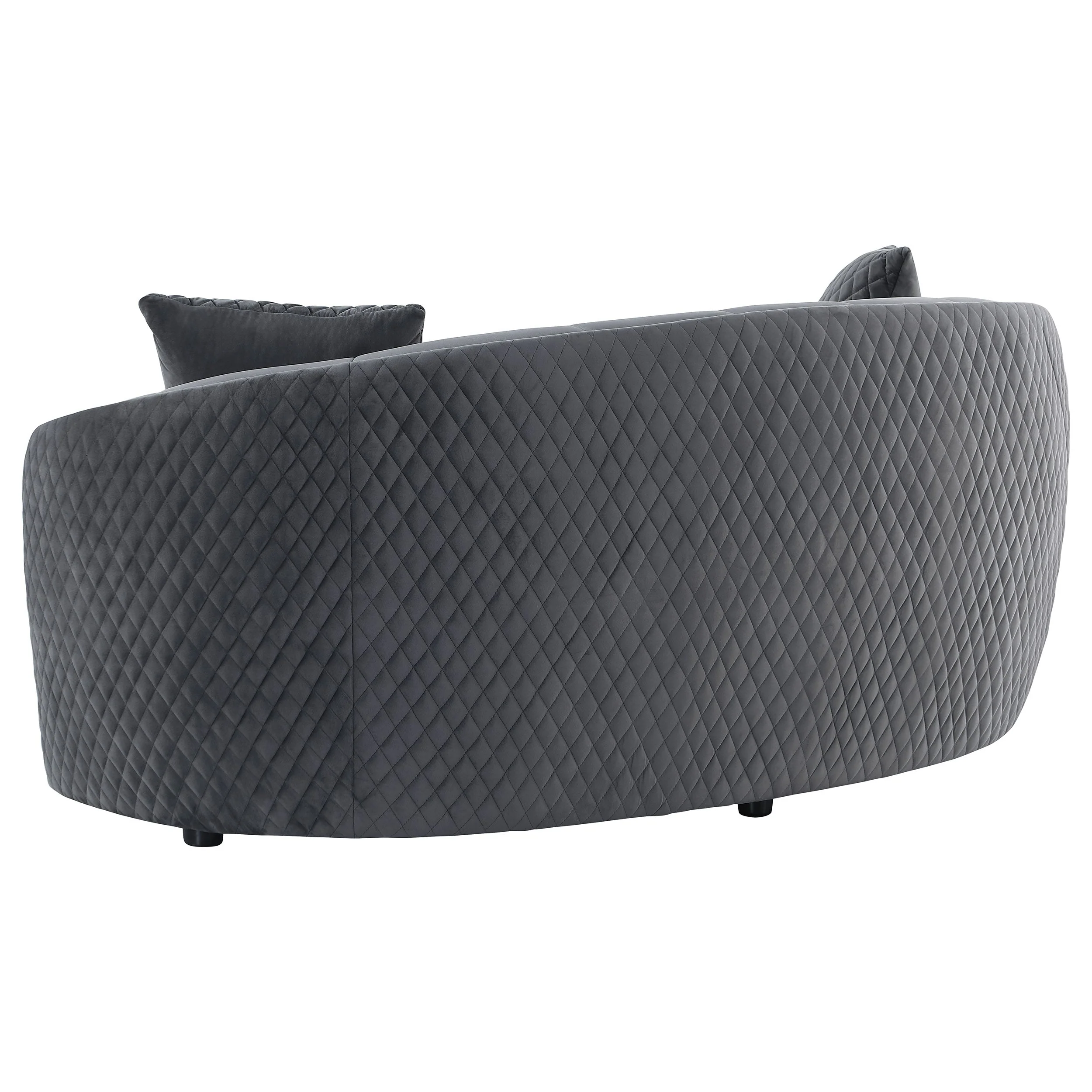 Brookside 2-piece Velvet Upholstered Sofa Set Dark Grey - Image 10