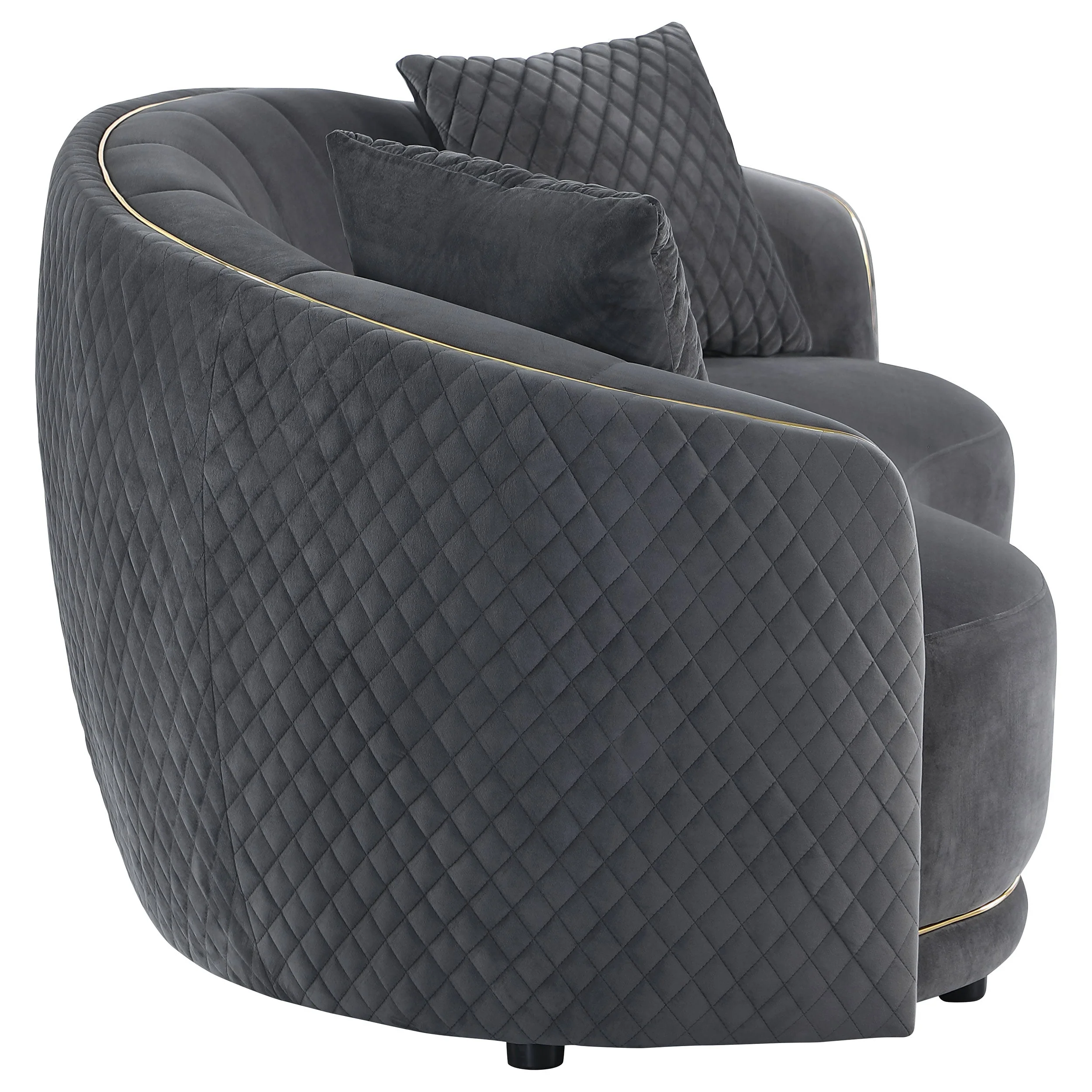 Brookside 2-piece Velvet Upholstered Sofa Set Dark Grey - Image 11