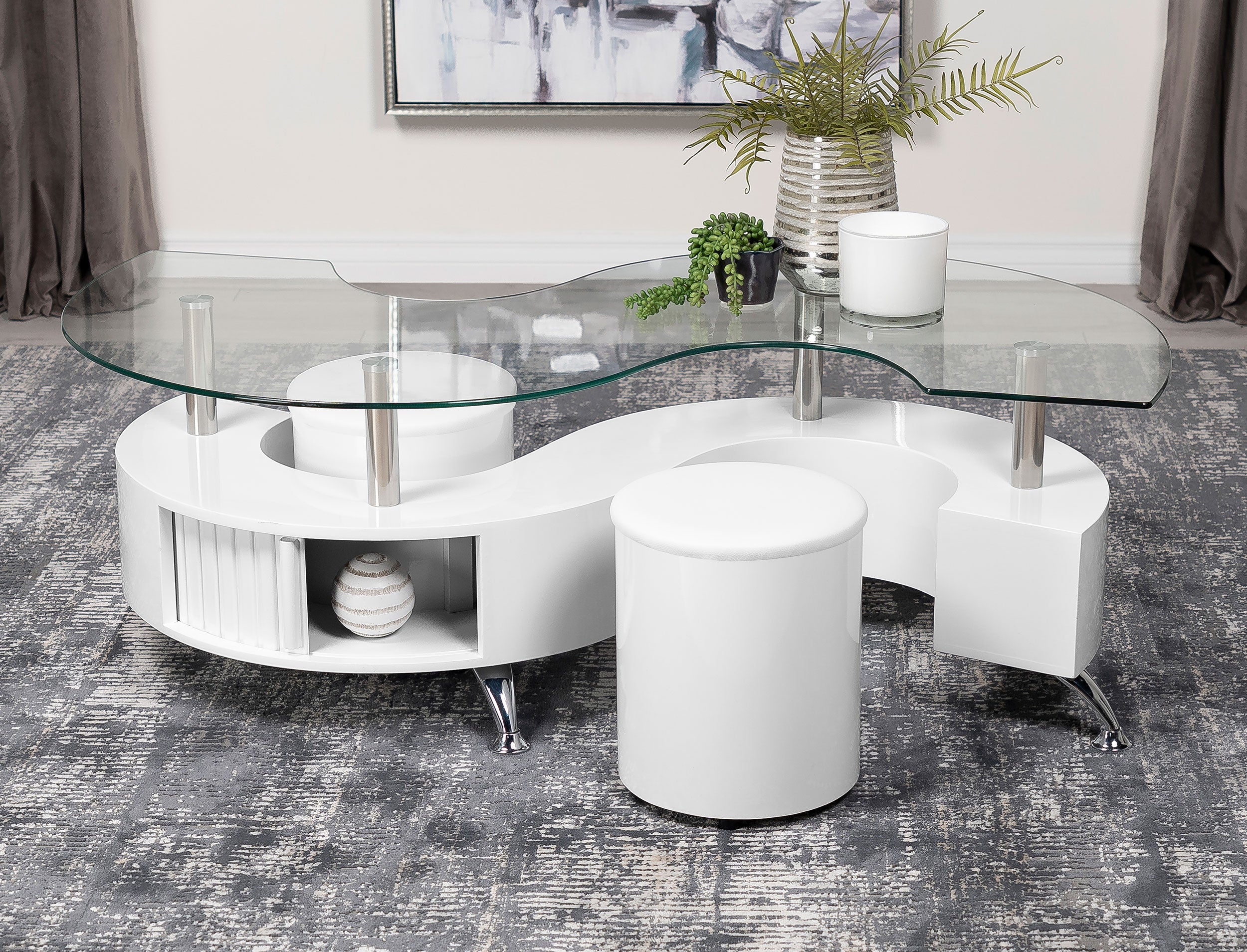 Buckley Coffee Table and Stools Set - Image 6