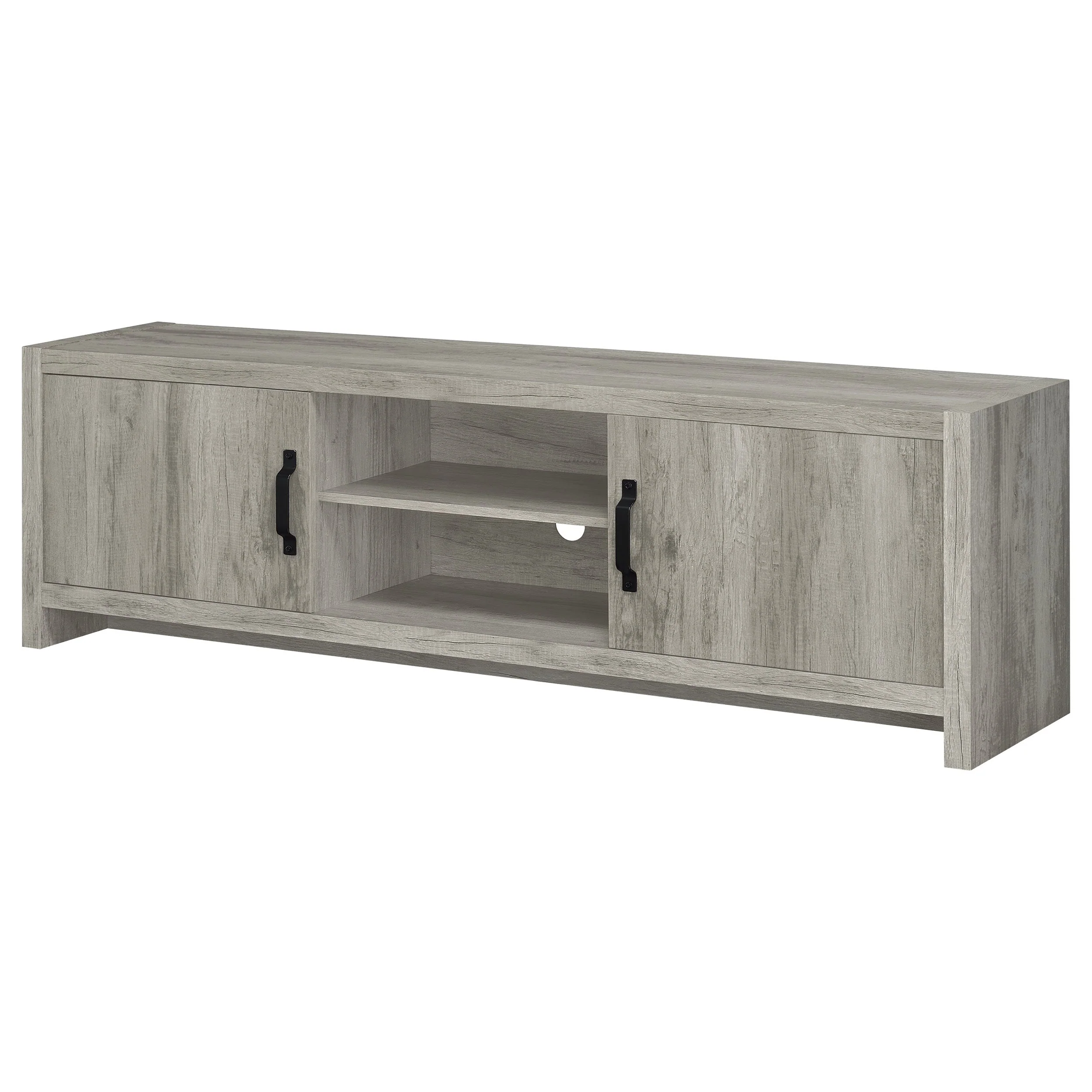 Burke 2-door Engineered Wood 71-inch TV Stand Grey Driftwood - Image 6