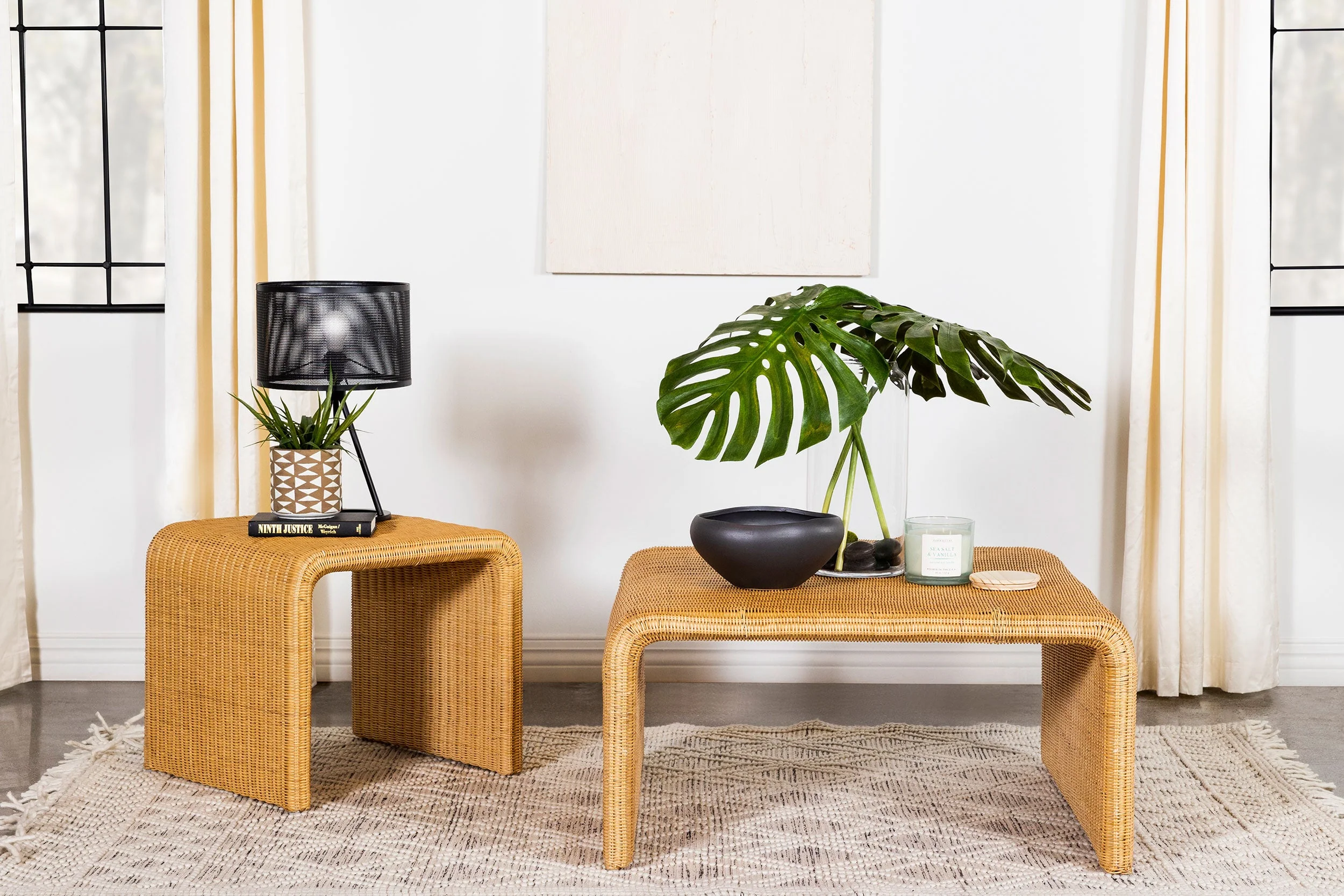 Cahya Rattan Coffee and End Table Set - Image 5
