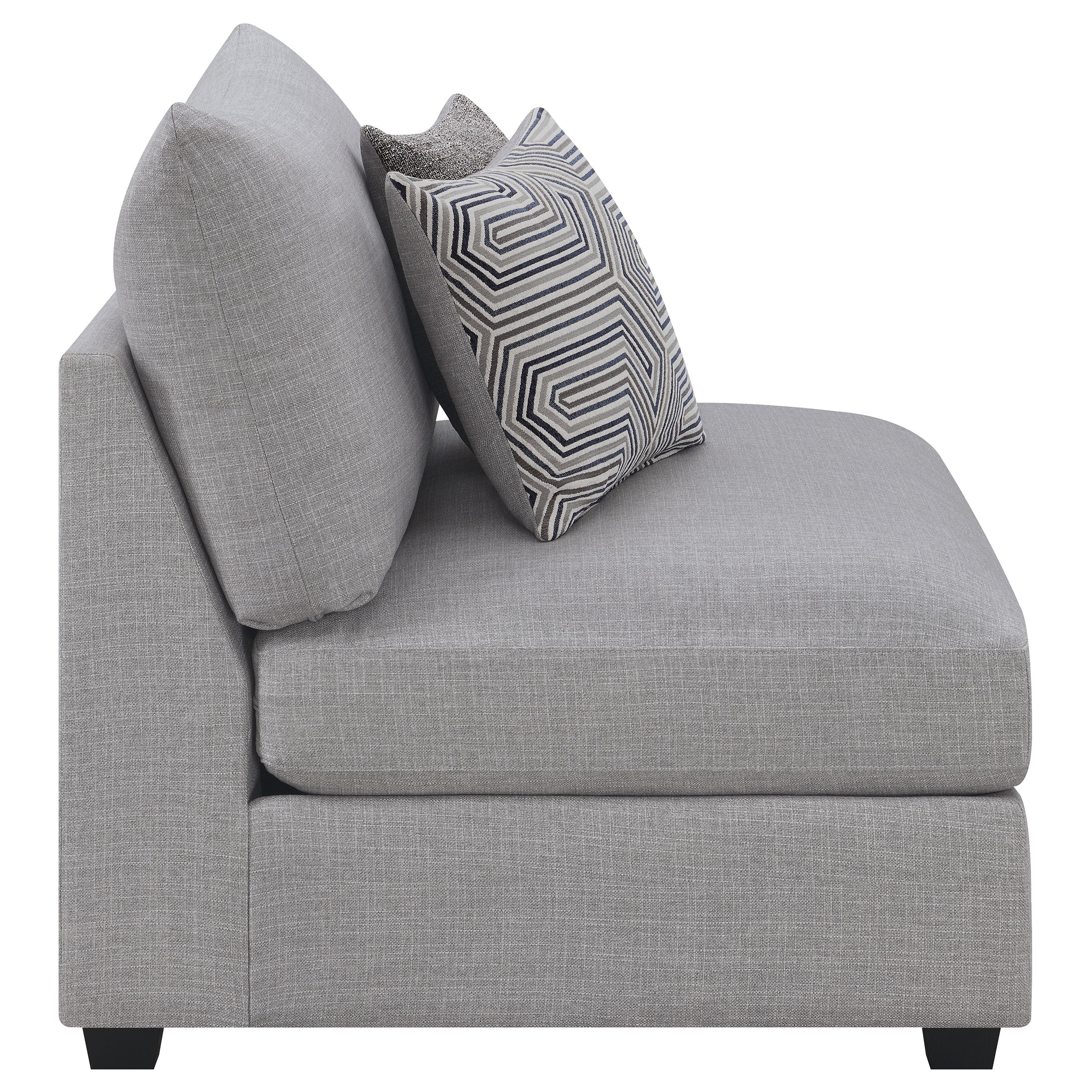 Cambria Upholstered Armless Chair Grey - Image 10