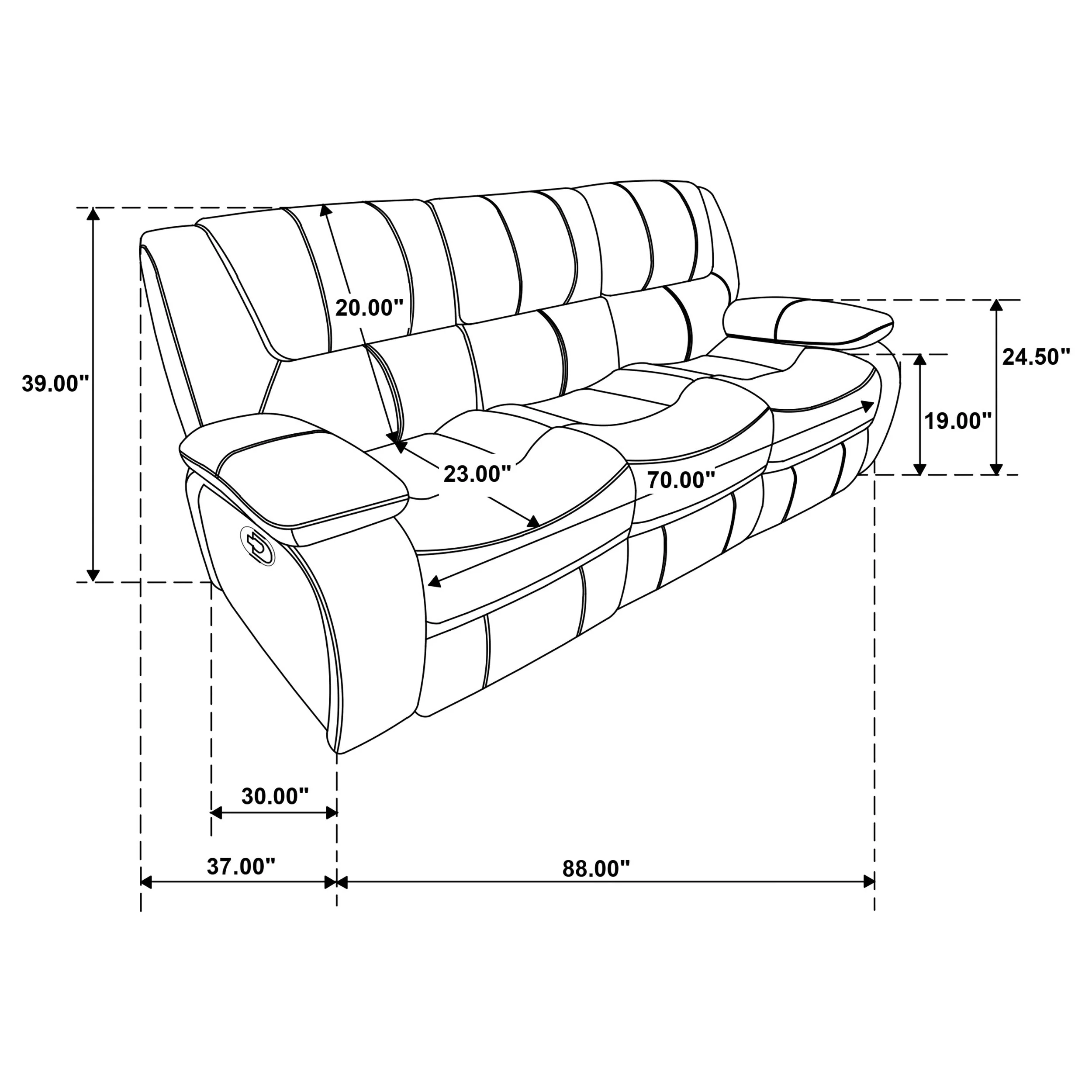 Camila Upholstered Motion Reclining Sofa - Image 22