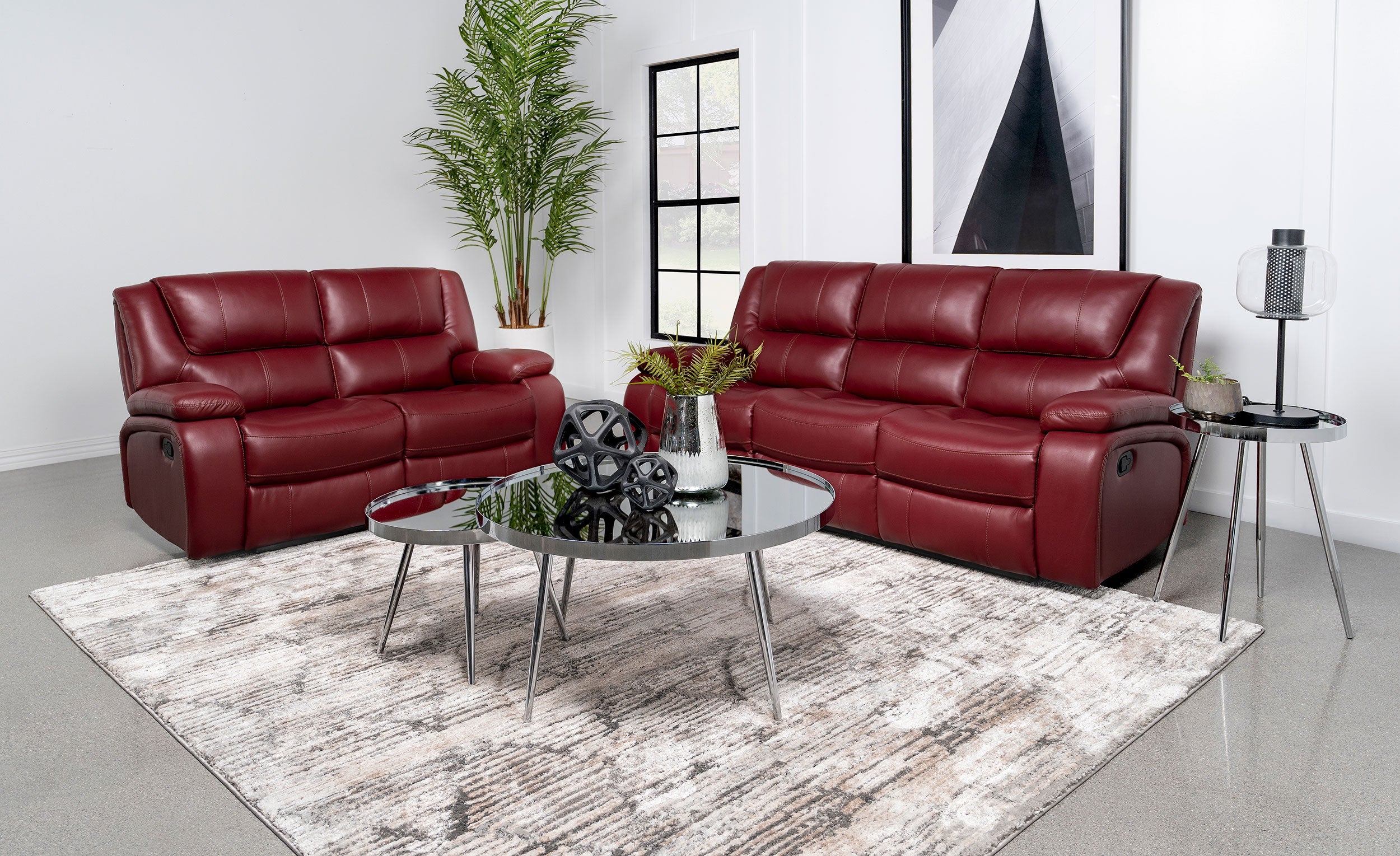 Camila Upholstered Reclining Sofa Set - Image 5