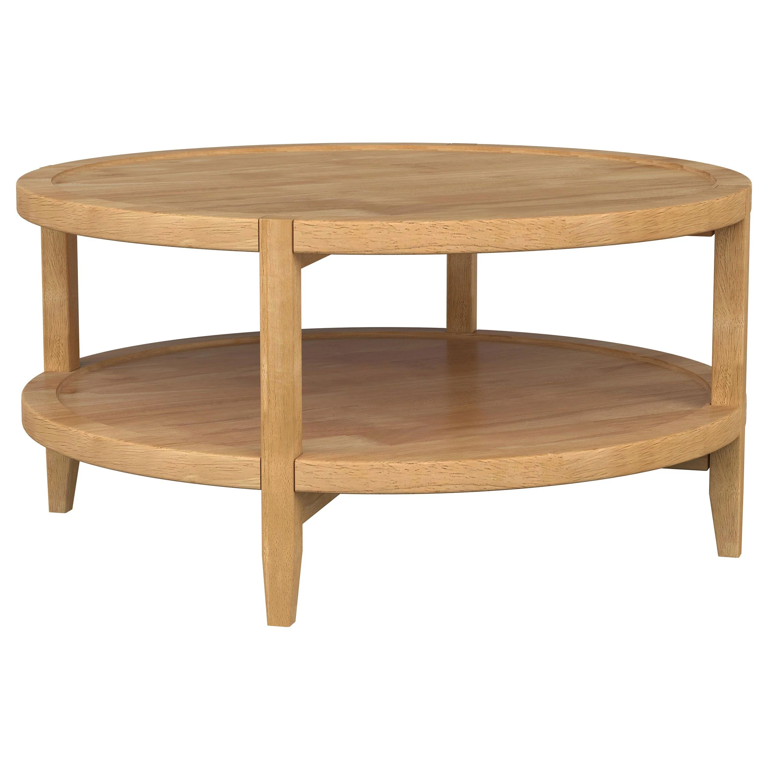 Camillo Round Solid Wood Coffee Table Maple Brown - Image 2