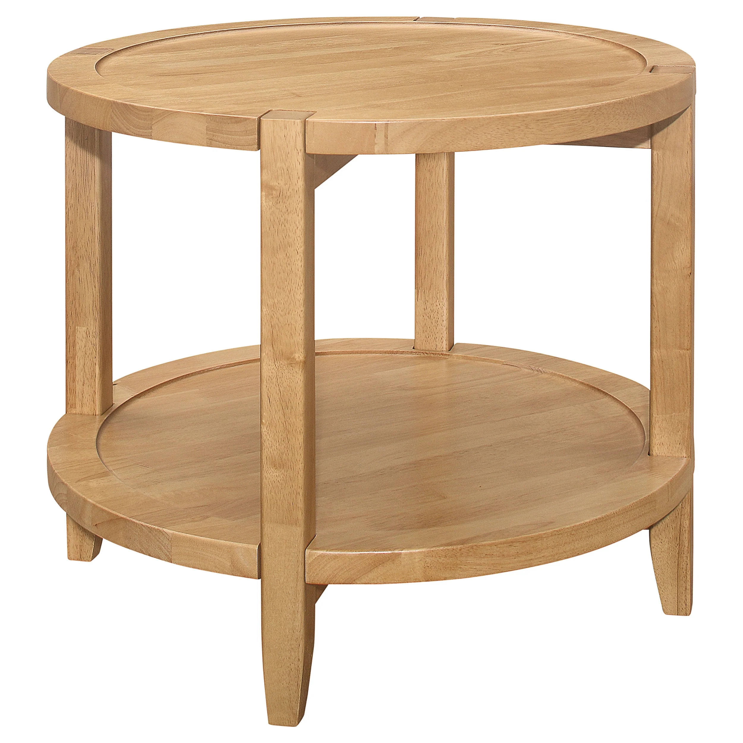Camillo Round Solid Wood Side End Table Maple Brown - Image 2