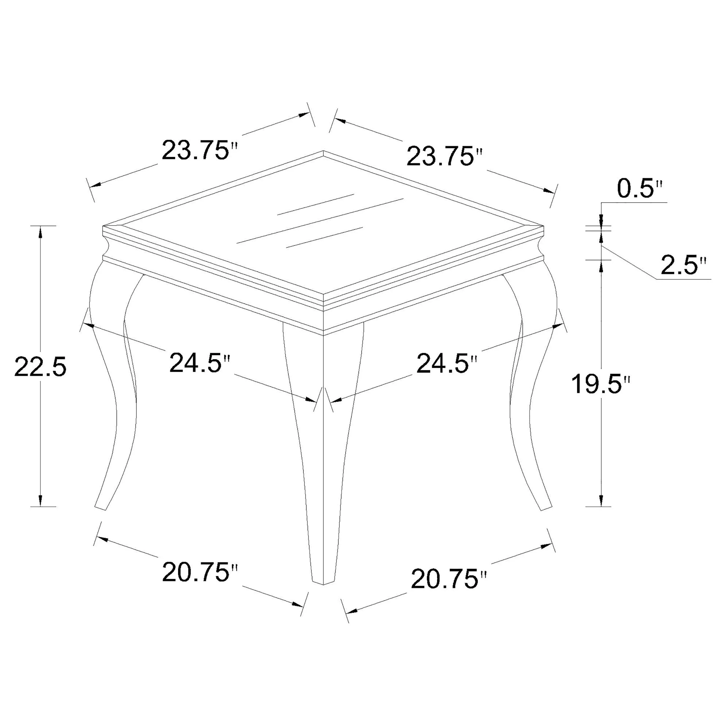 Carone Square Glass Top End Side Table White and Chrome - Image 4