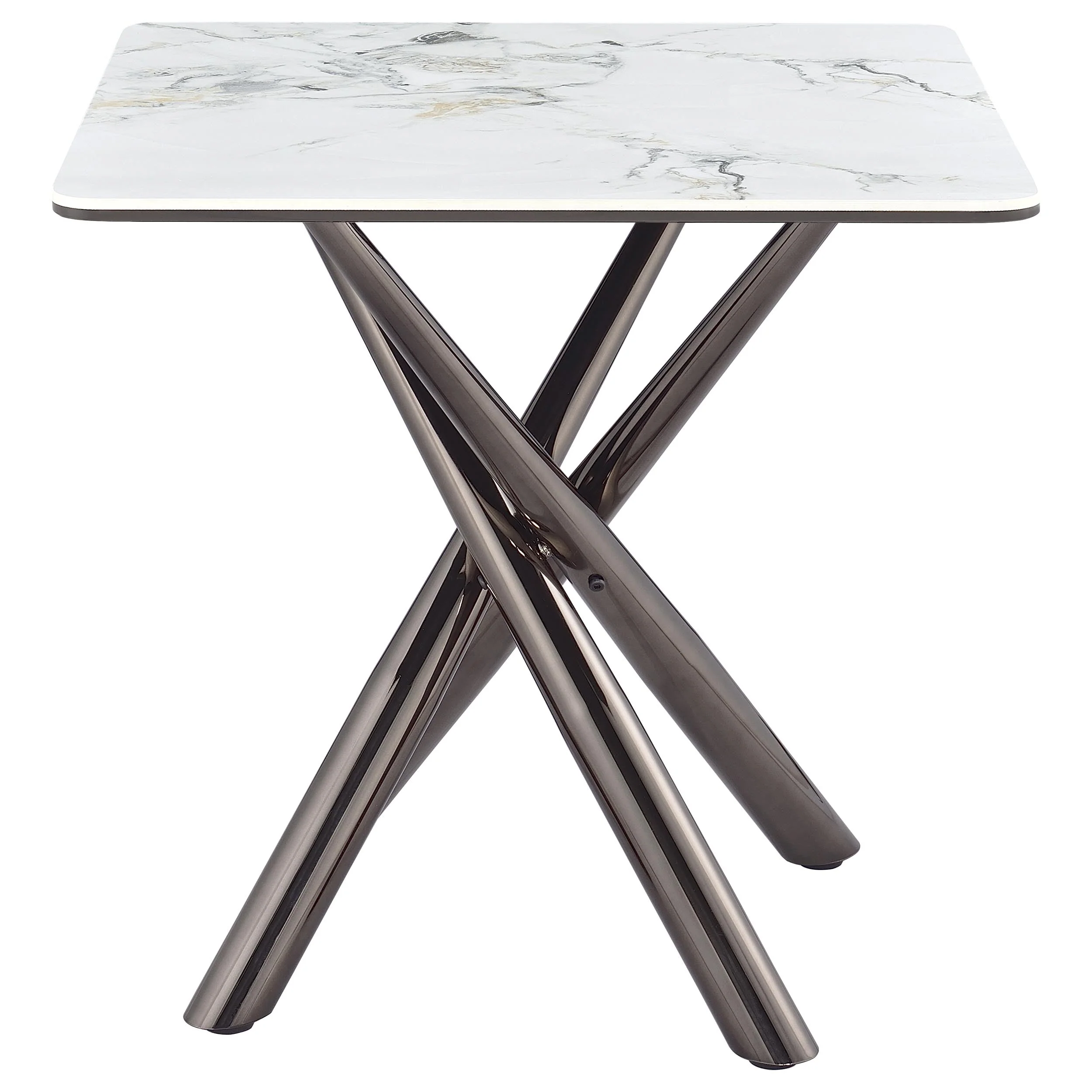 Carvell Square Sintered Stone End Side Table Mirage White - Image 7