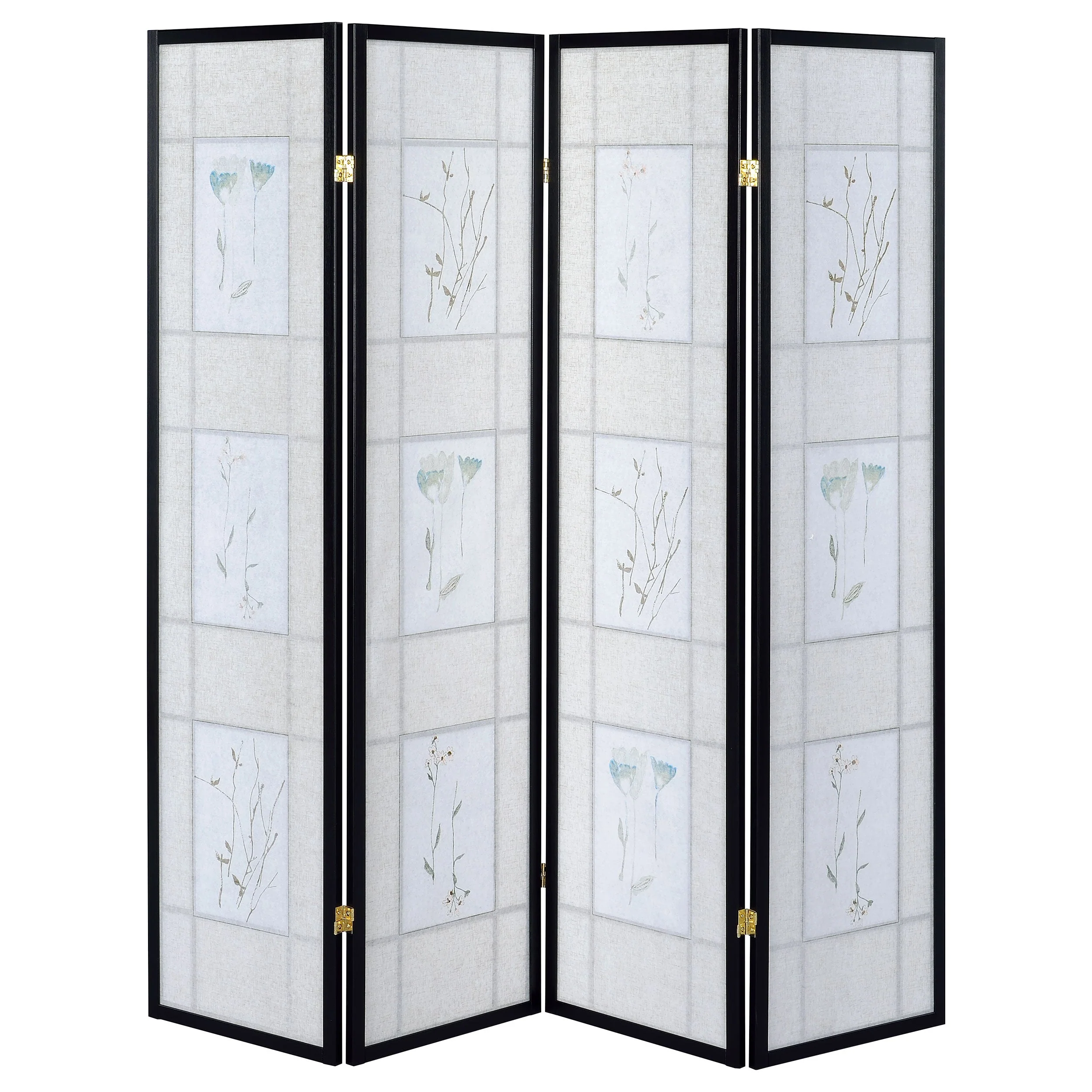 Catabella 4-Panel Room Divider Folding Shoji Screen Floral - Image 6