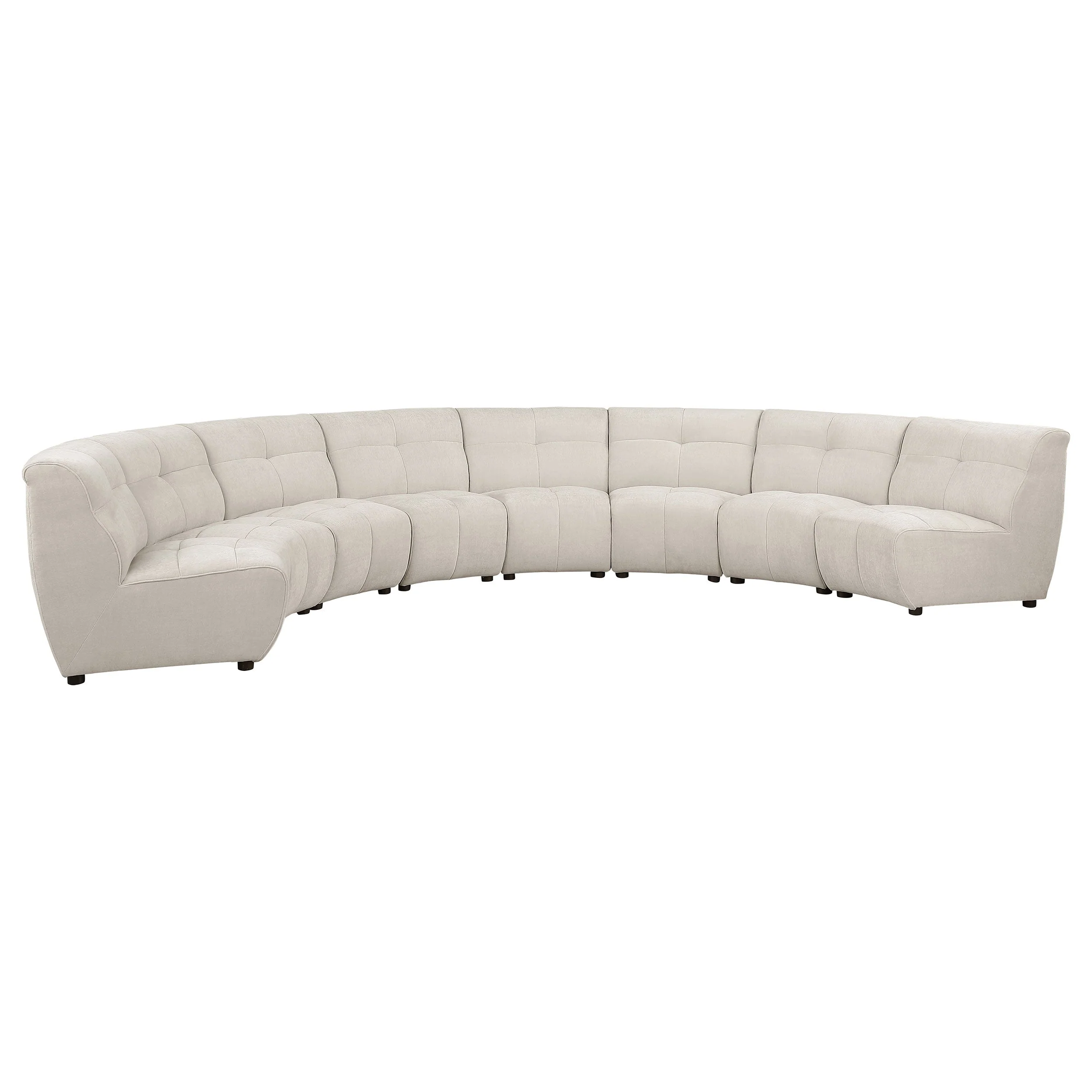 Charlotte Upholstered Modular Sectional Sofa Ivory - Image 3
