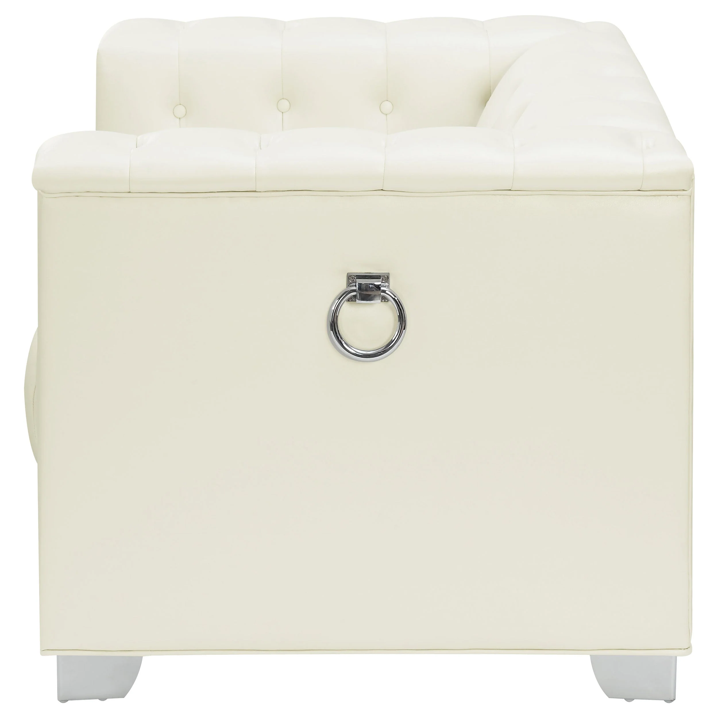 Chaviano Upholstered Track Arm Accent Chair Pearl White - Image 6
