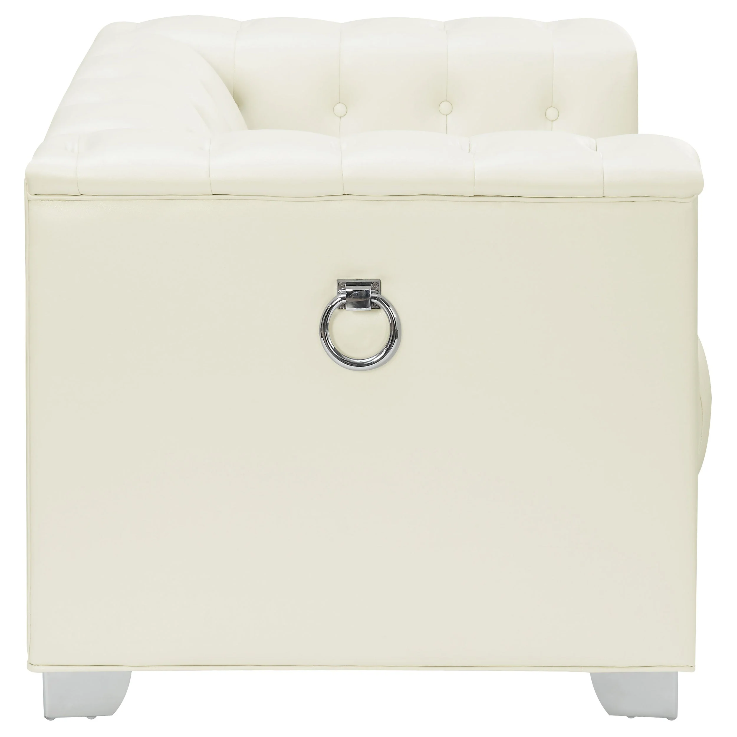 Chaviano Upholstered Track Arm Accent Chair Pearl White - Image 8