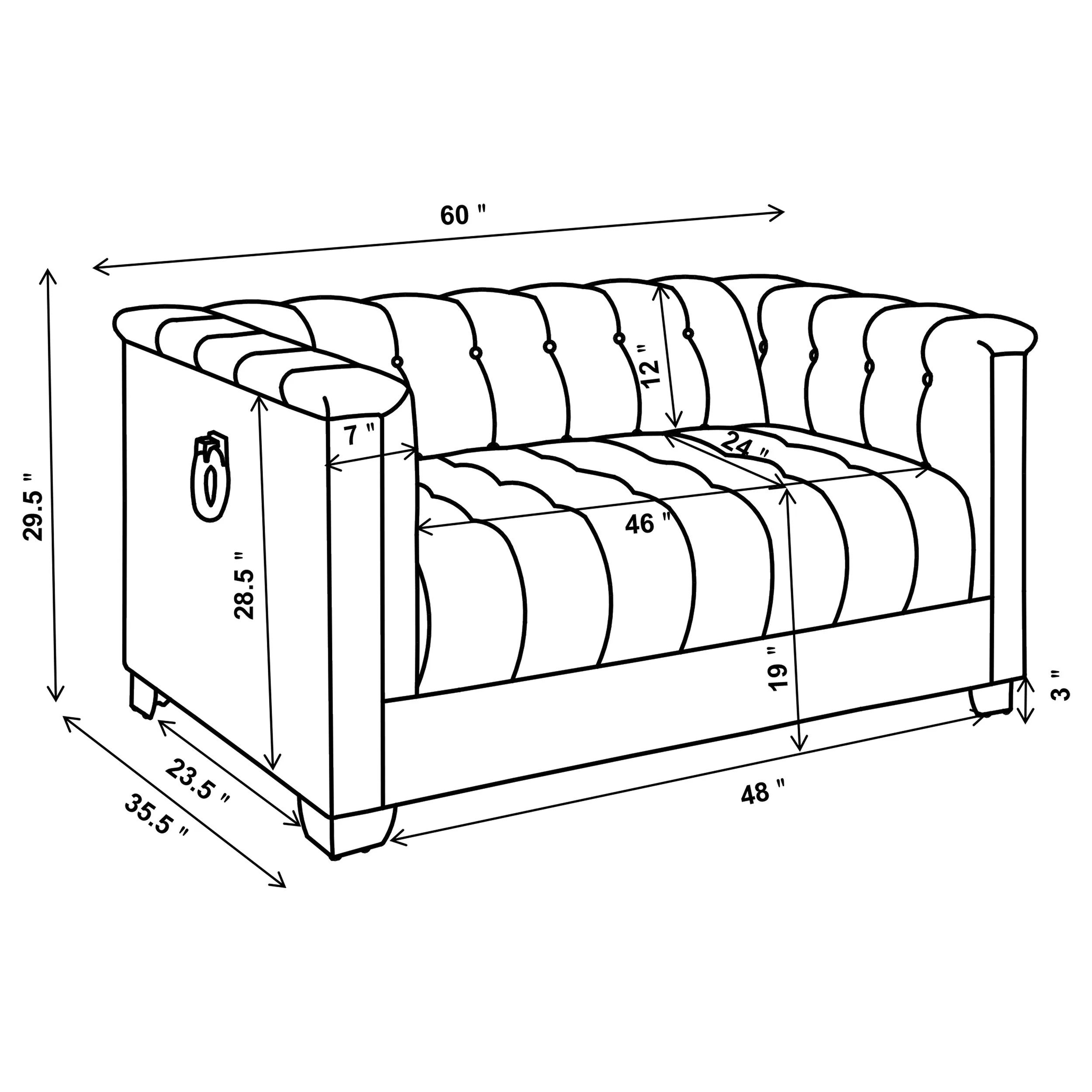Chaviano Upholstered Track Arm Loveseat Pearl White - Image 11