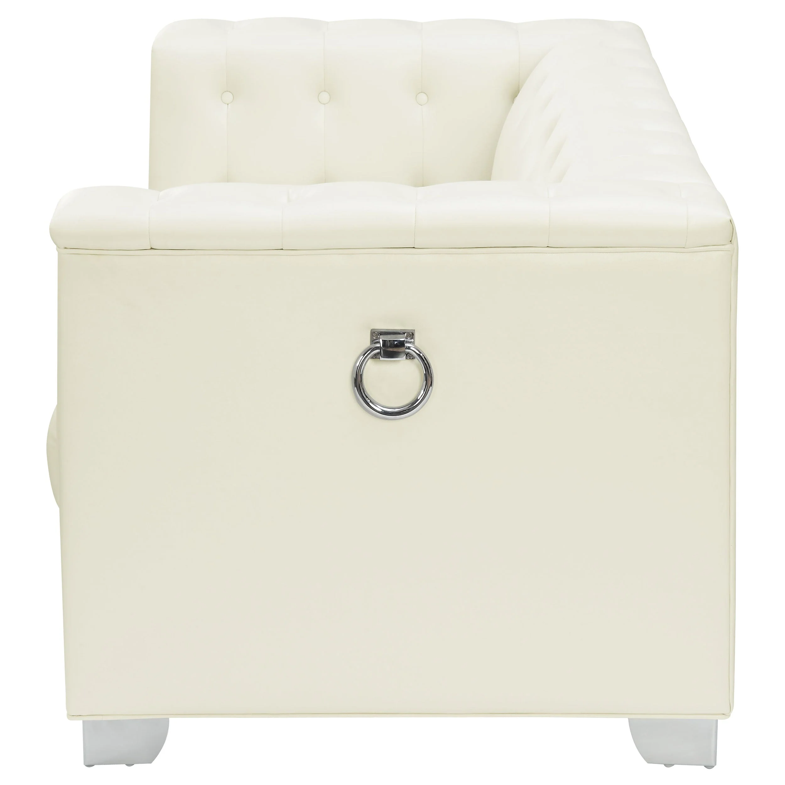 Chaviano Upholstered Track Arm Loveseat Pearl White - Image 6