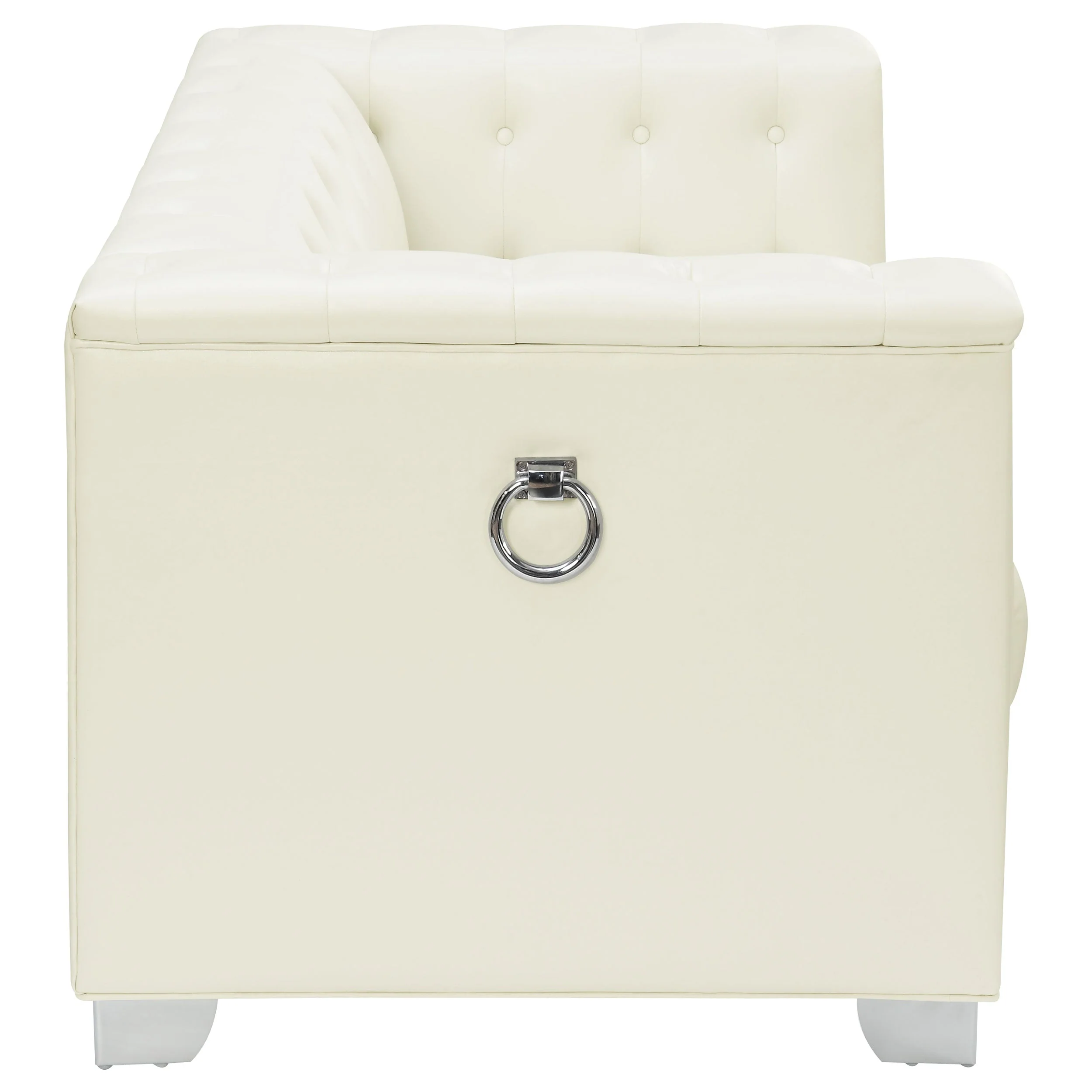 Chaviano Upholstered Track Arm Loveseat Pearl White - Image 8