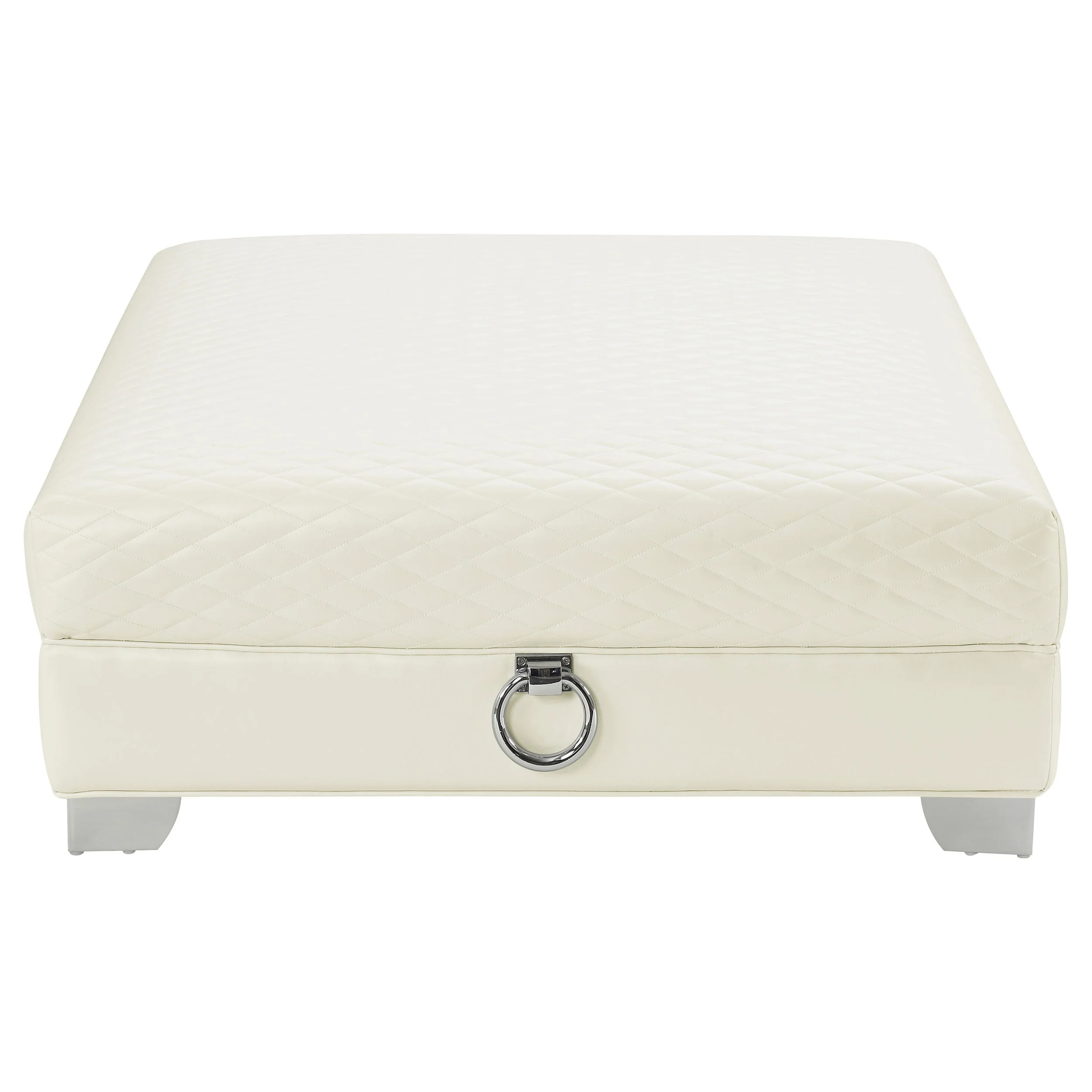 Chaviano Square Upholstered Ottoman Pearl White - Image 4
