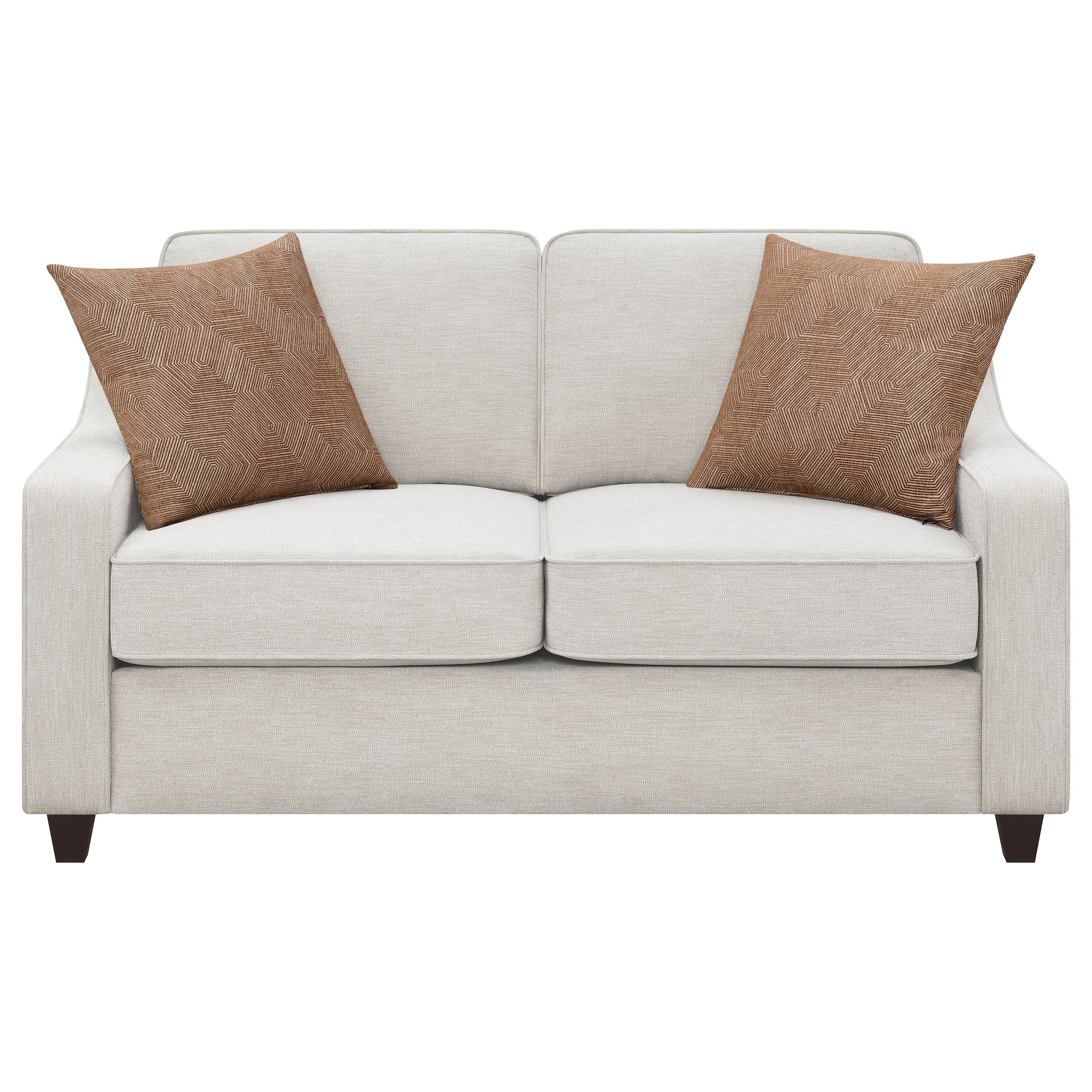 Christine Upholstered Sloped Arm Loveseat Beige - Image 4