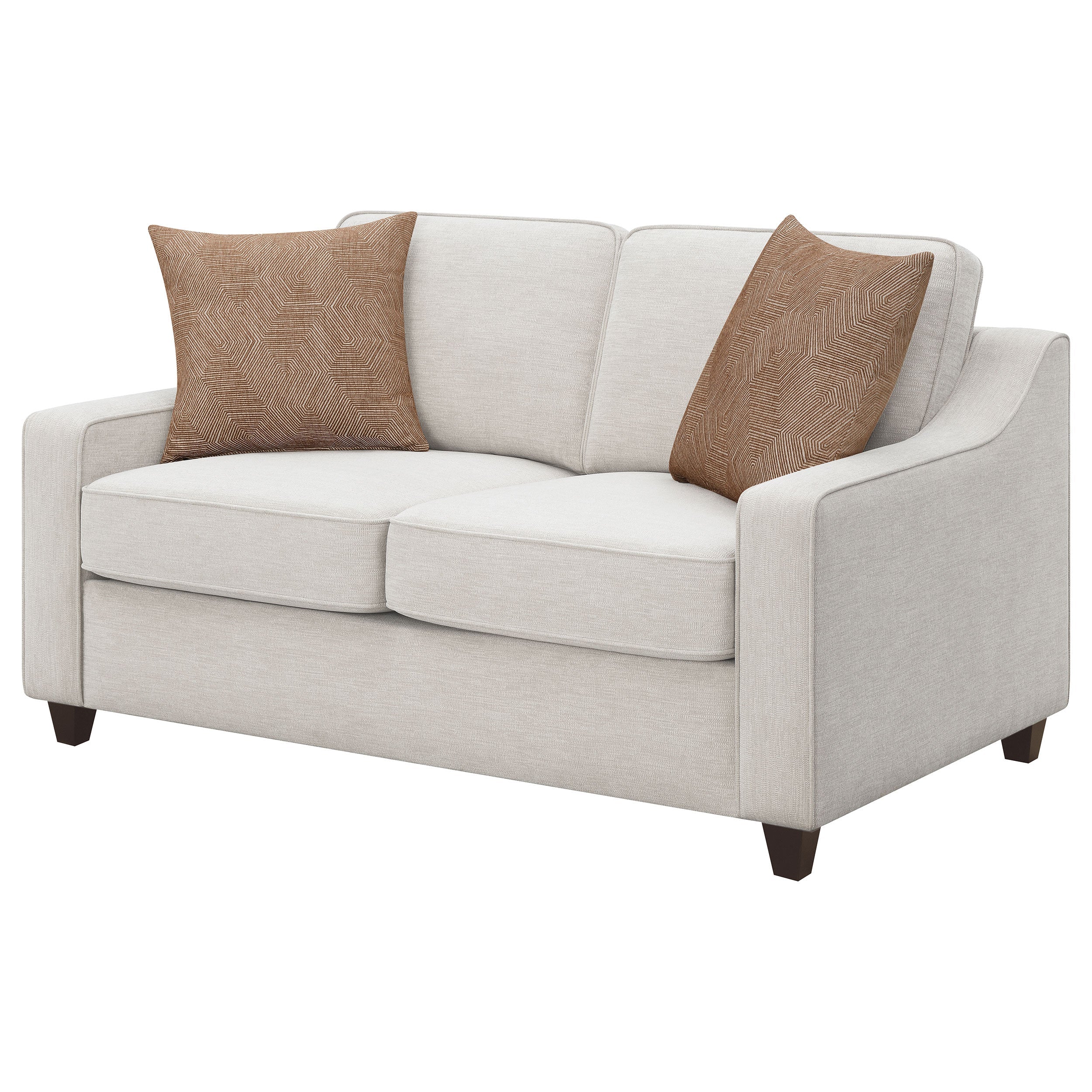 Christine Upholstered Sloped Arm Loveseat Beige - Image 5