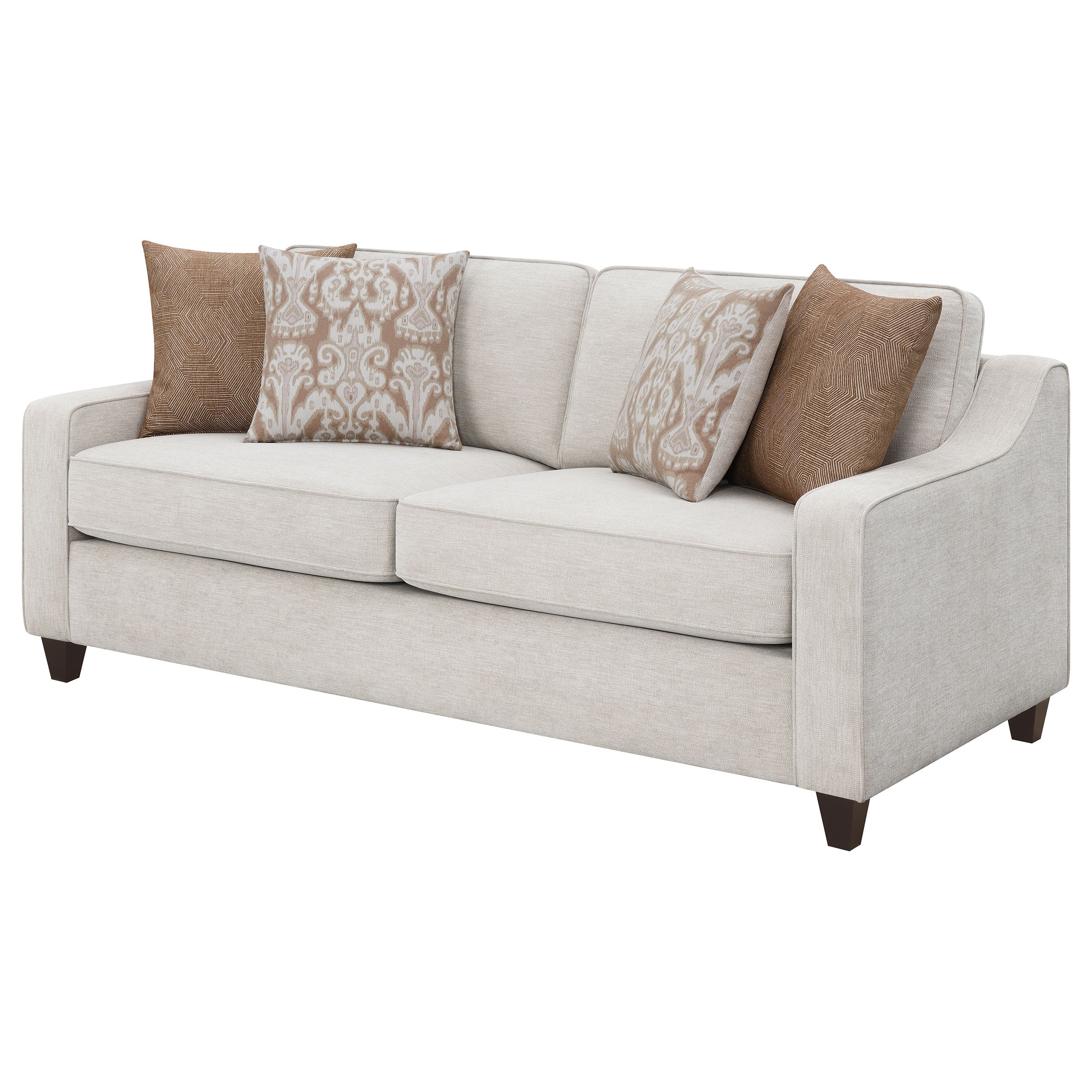Christine Upholstered Sloped Arm Sofa Beige - Image 5
