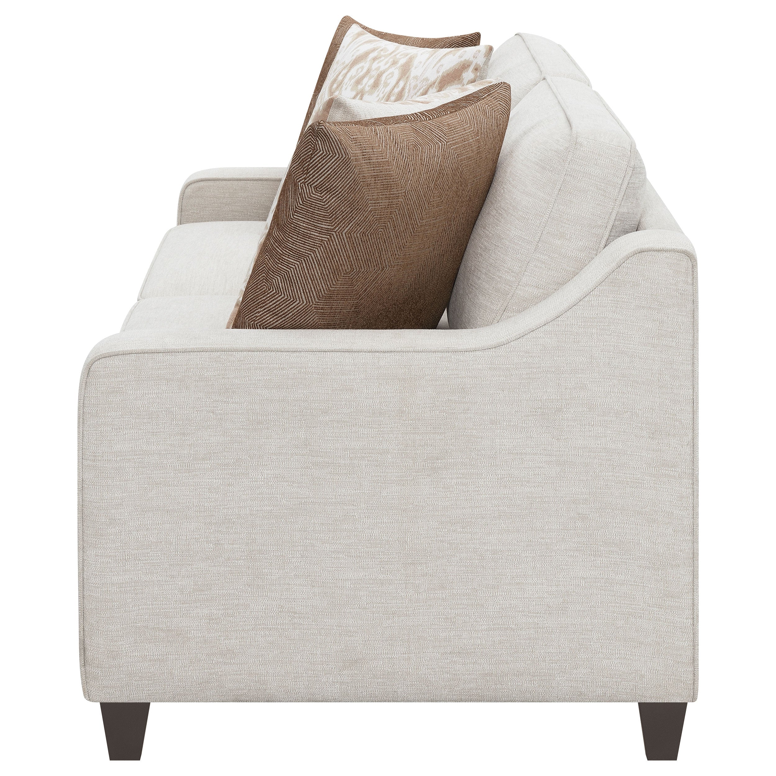 Christine Upholstered Sloped Arm Sofa Beige - Image 6