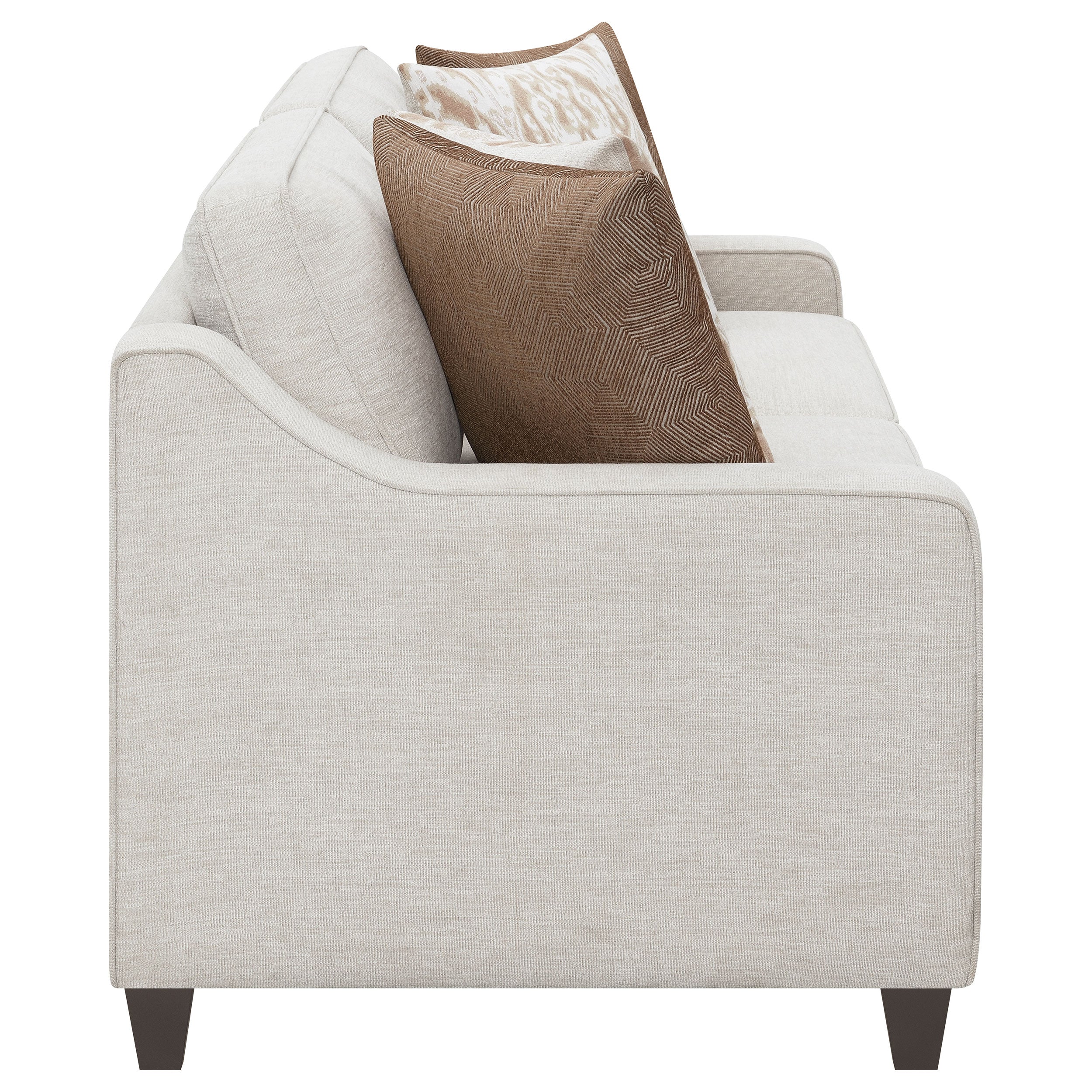 Christine Upholstered Sloped Arm Sofa Set Beige - Image 13