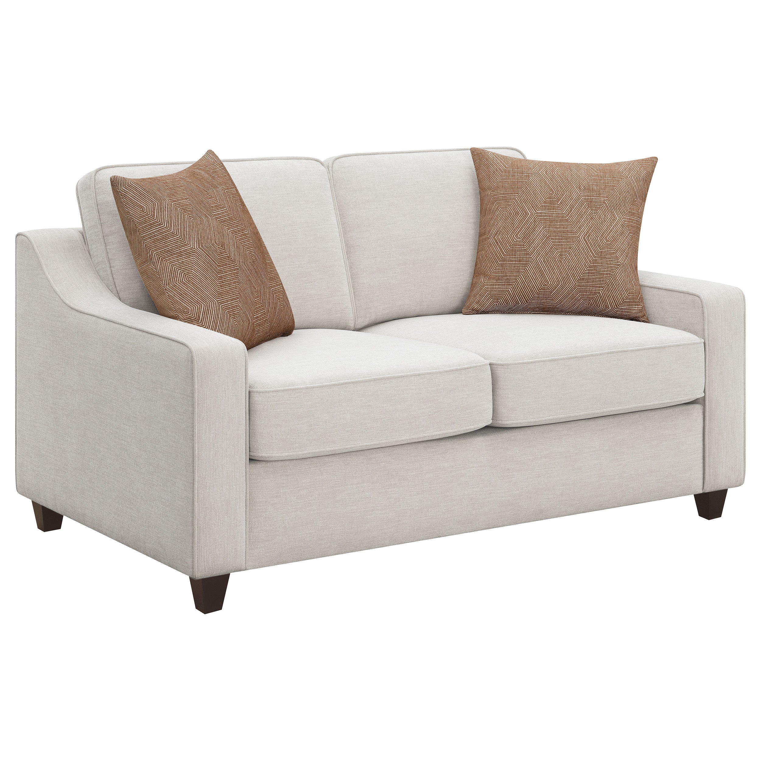 Christine Upholstered Sloped Arm Sofa Set Beige - Image 16