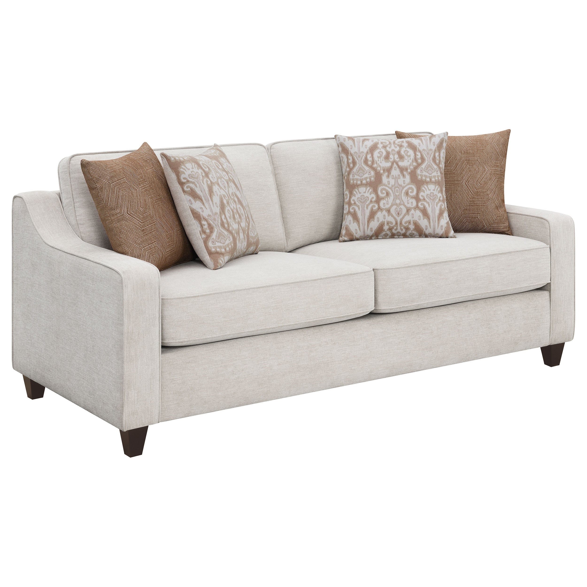 Christine Upholstered Sloped Arm Sofa Set Beige - Image 8