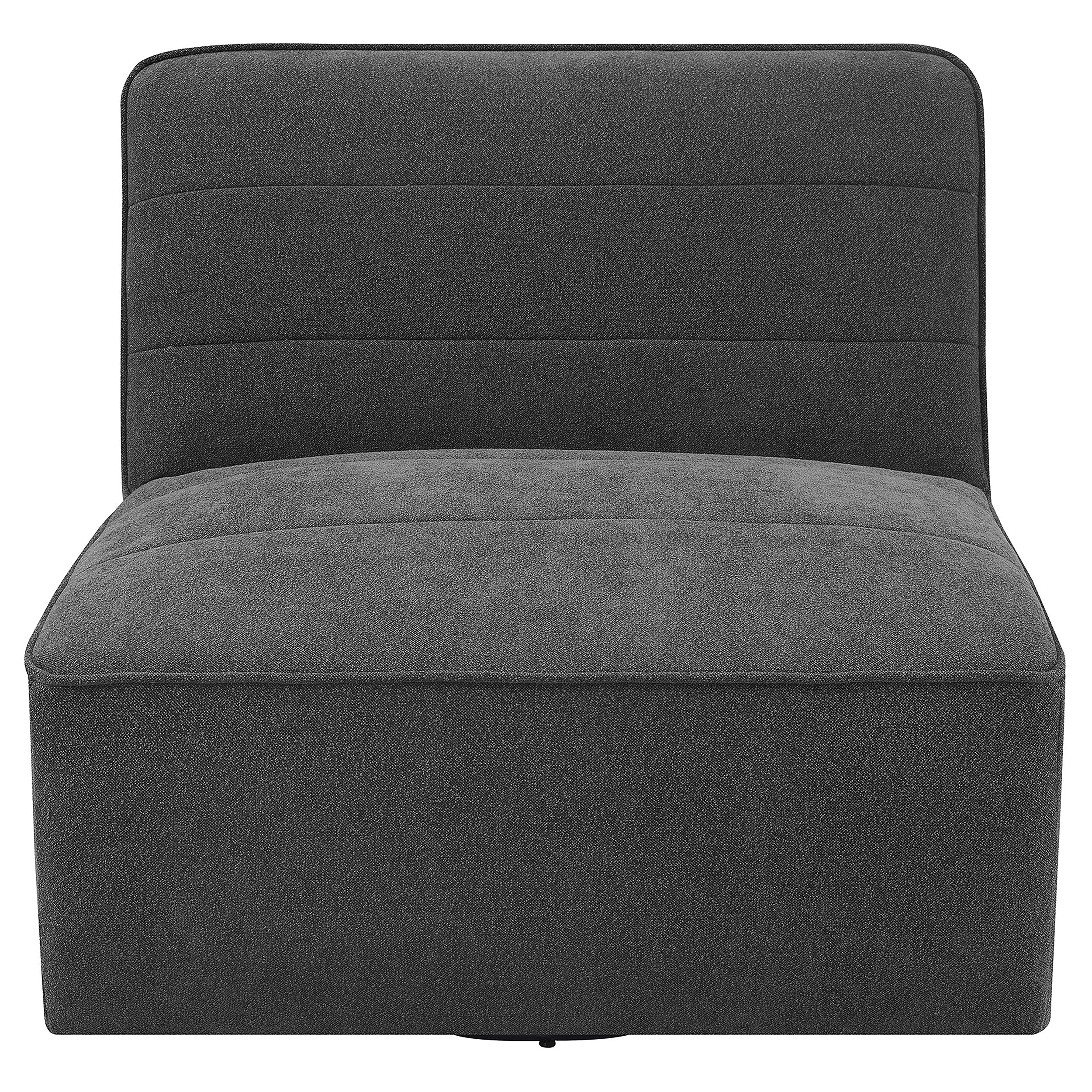 Cobie Upholstered Armless Swivel Chair Dark Charcoal - Image 3